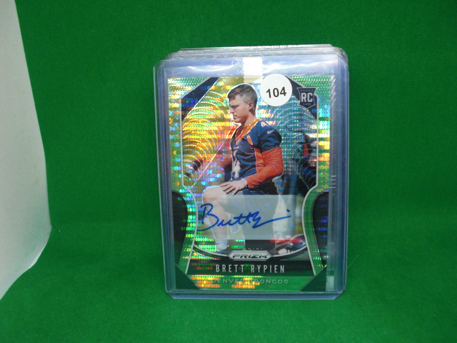 Brett Rypien green pulsar rookie auto (1 of 1)