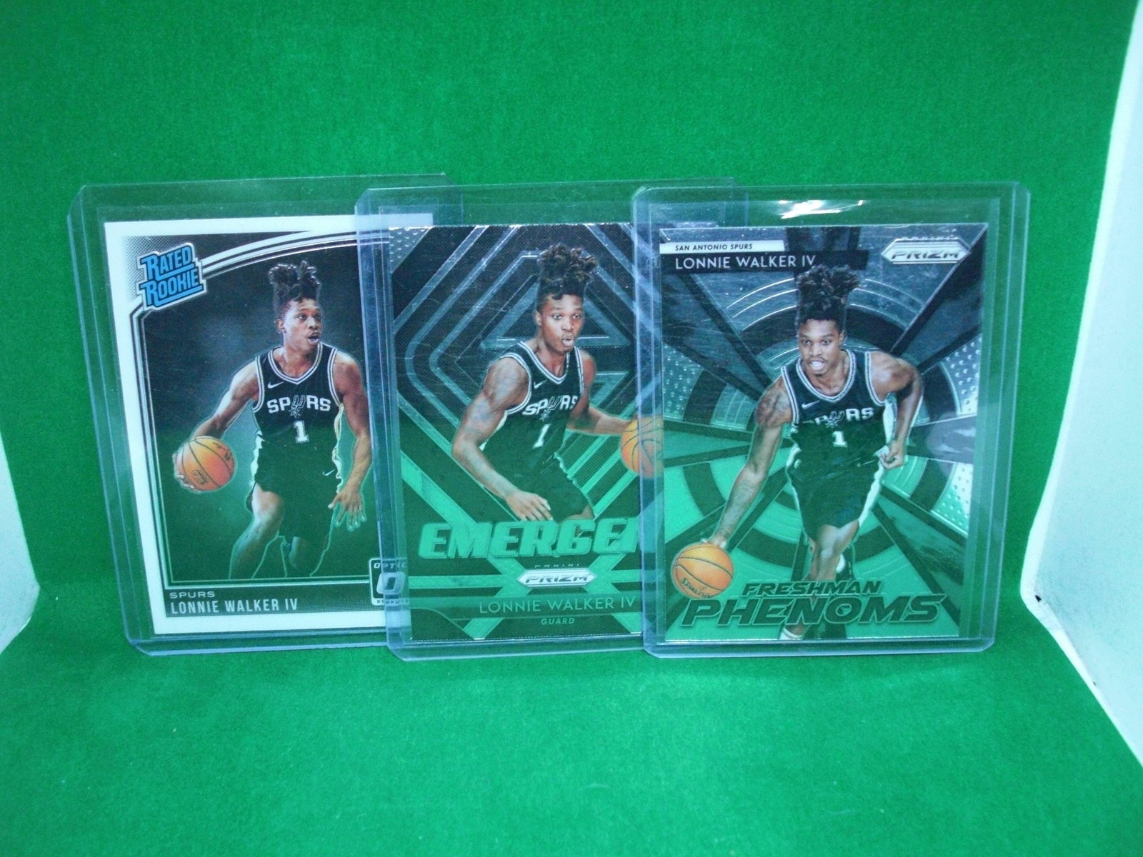 Lot of three Lonnie Walker rookie cards: in top loader