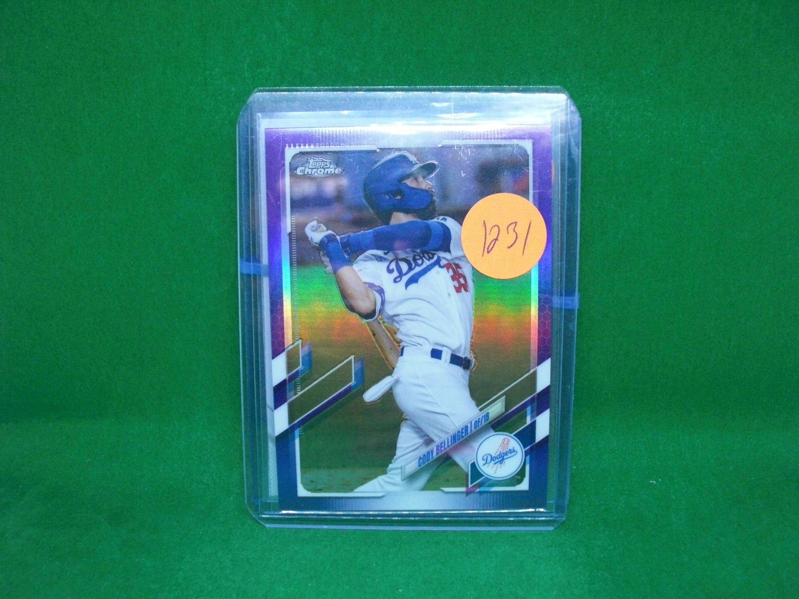 cody bellinger purple refractor 294/299: in top loader