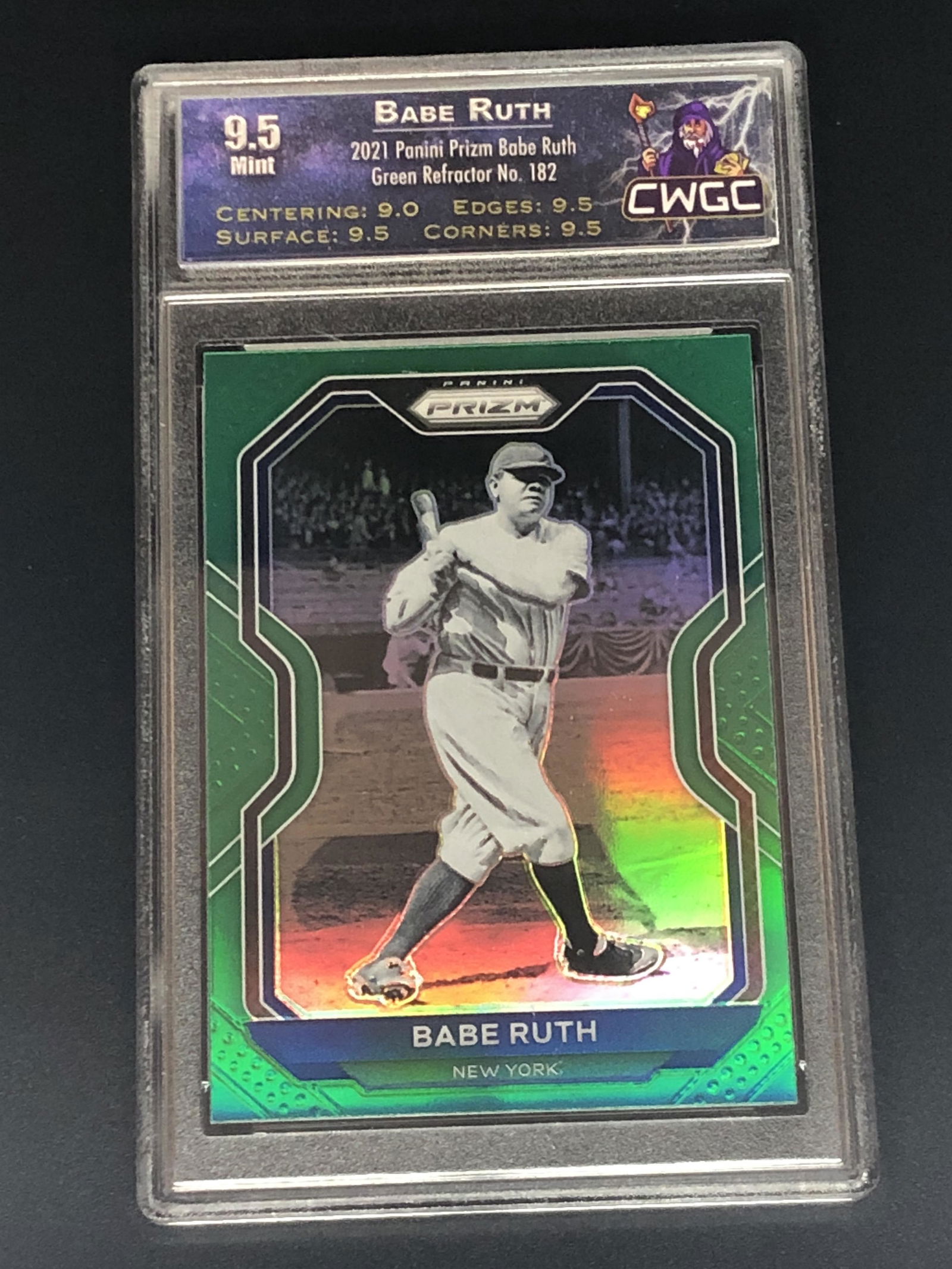 Babe Ruth Panini Prizm Green CWGC 9.5 (1 of 1)