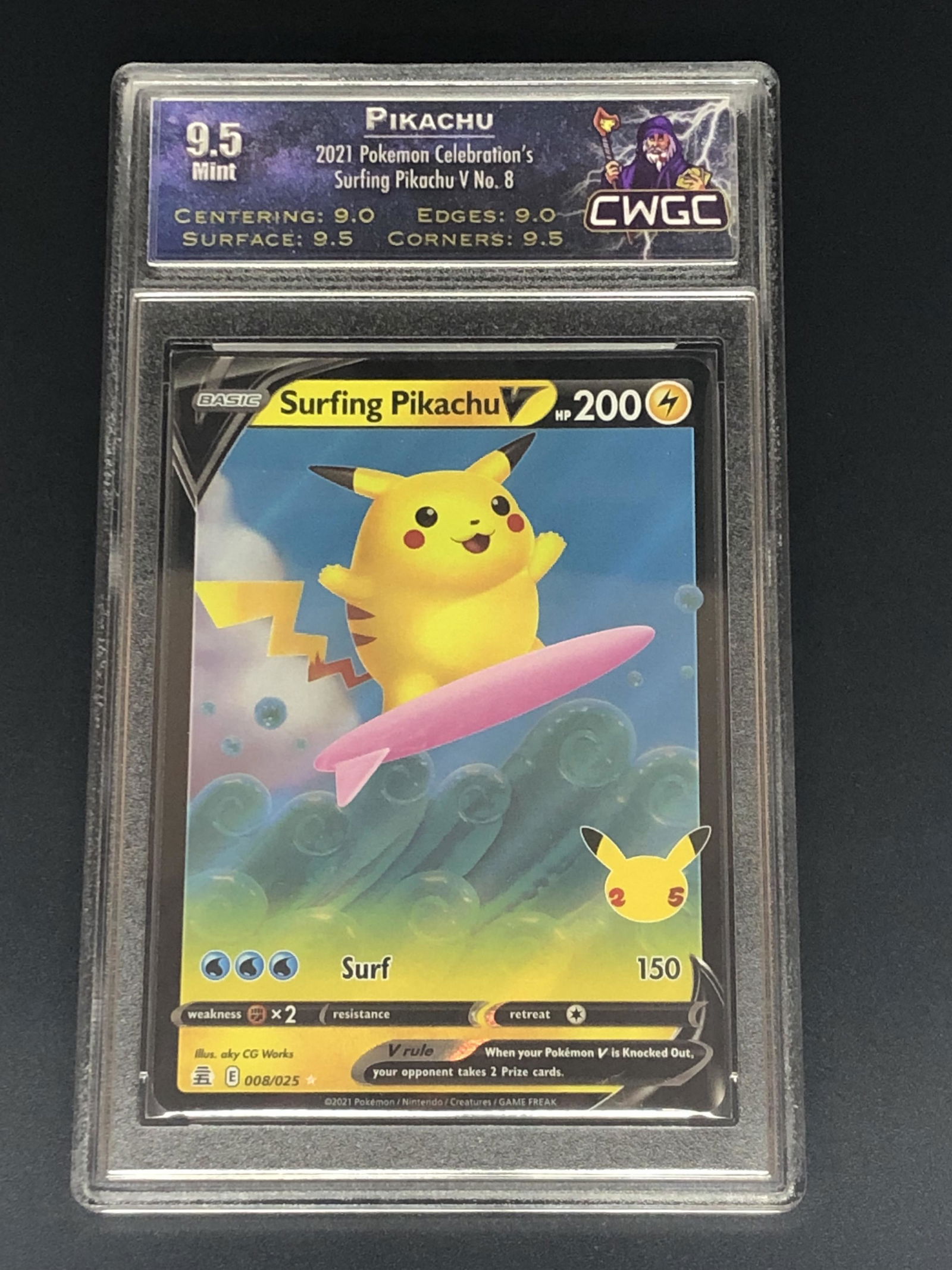 Surfing Pikachu V CWGC 9.5 (1 of 1)