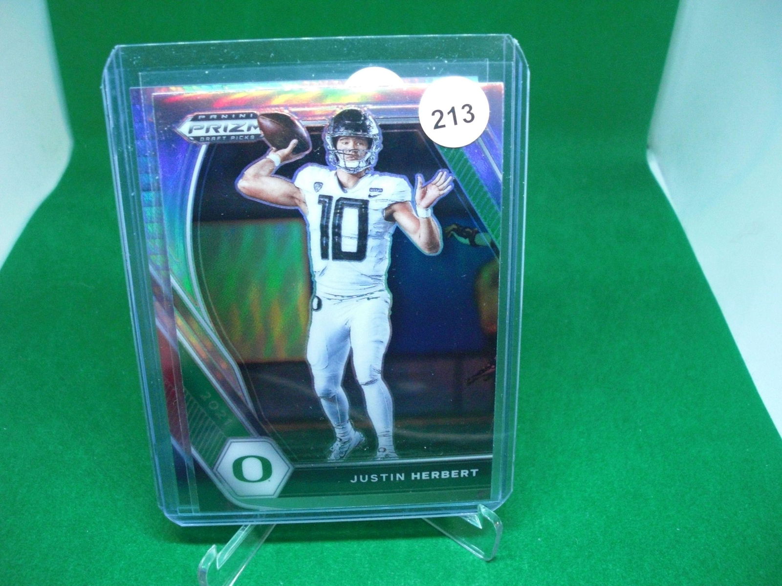 2021 justin herbert silver prizm draft (1 of 1)
