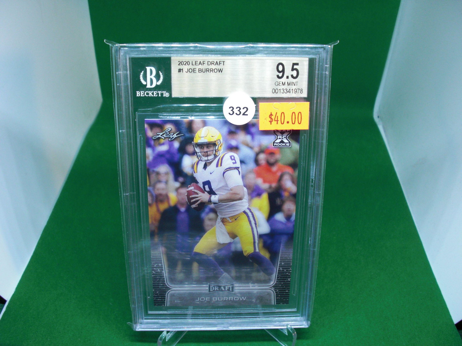 bgs graded 9.5 joe burrow leaf draft (1 of 1)