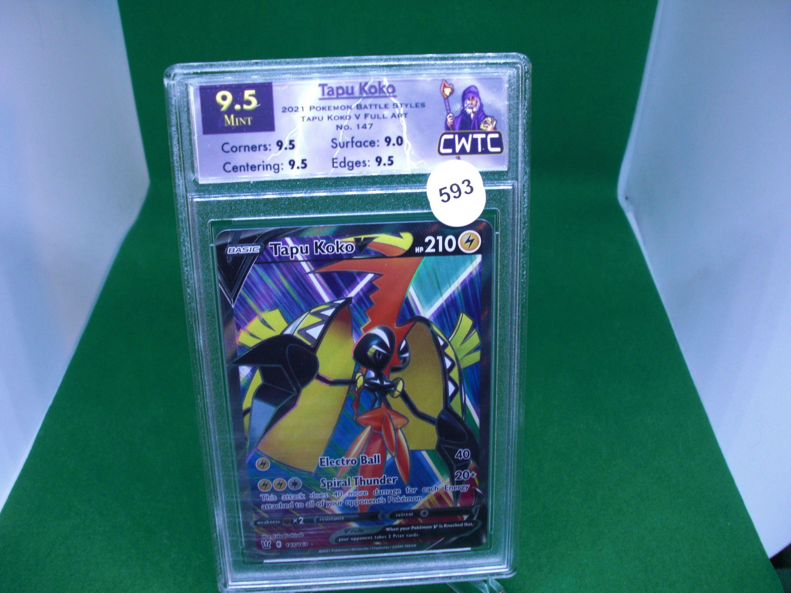 cwtc 9.5 tapu koko v full art pokemon (1 of 1)