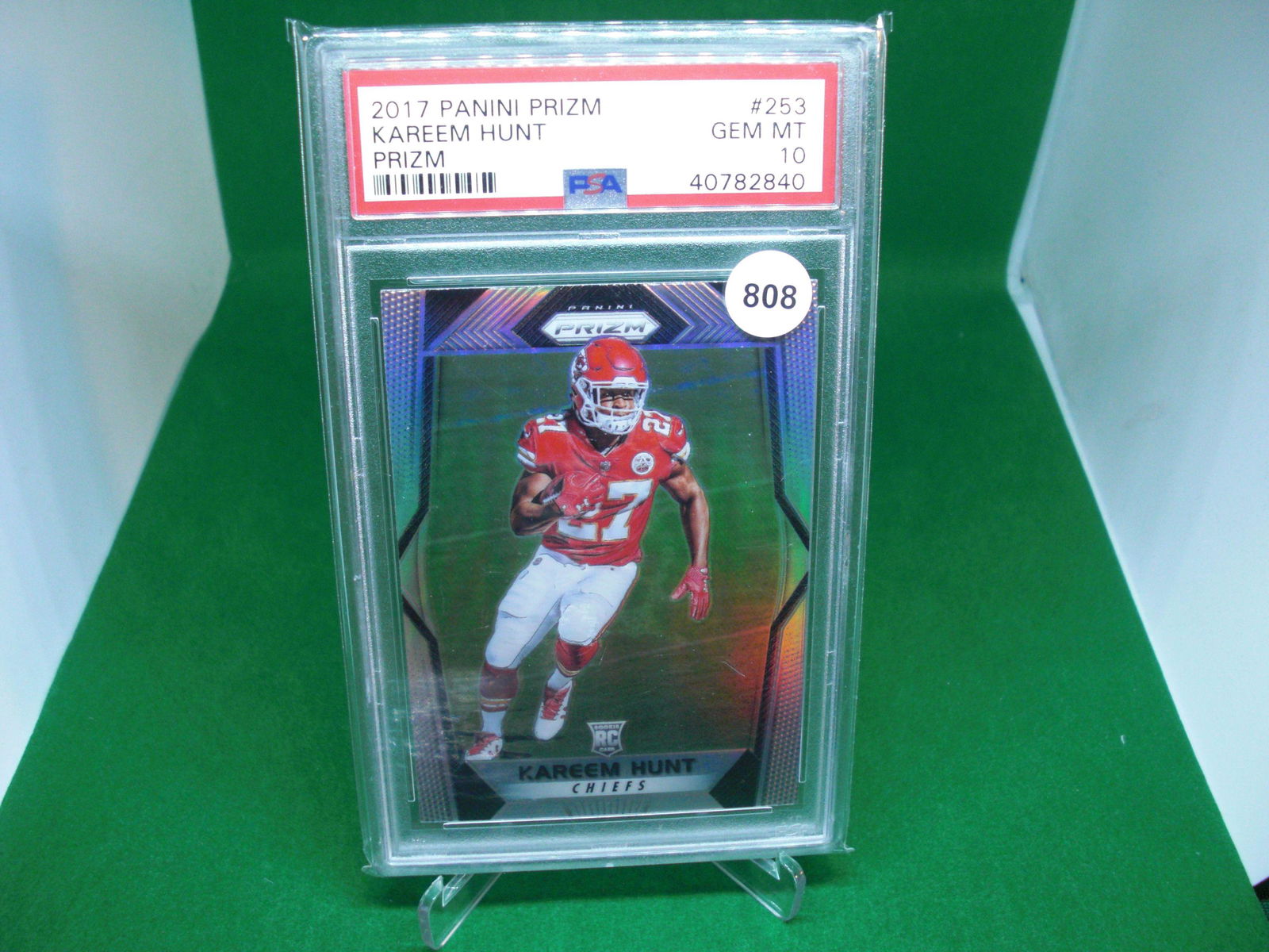 kareem hunt psa gem 10 silver prizm rookie (1 of 1)