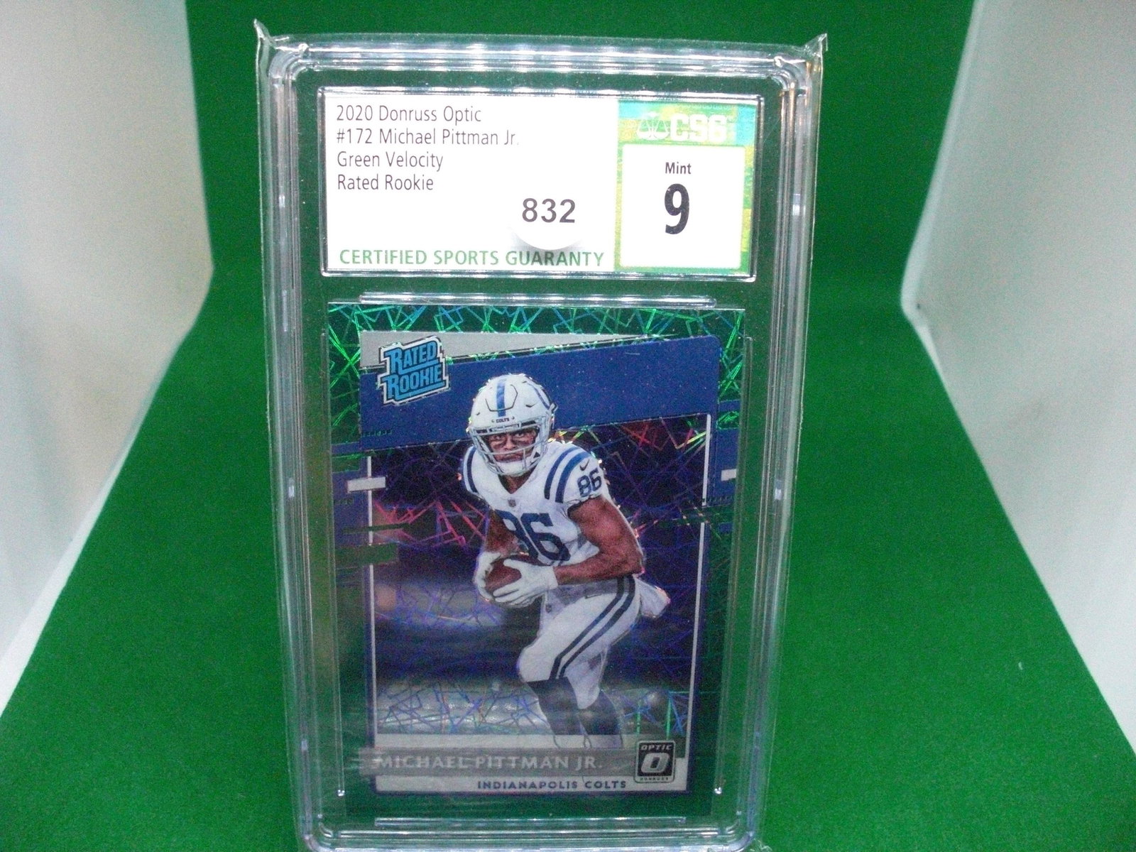 cgc 9 michael pittman jr green velocity rated rookie (1 of 1)