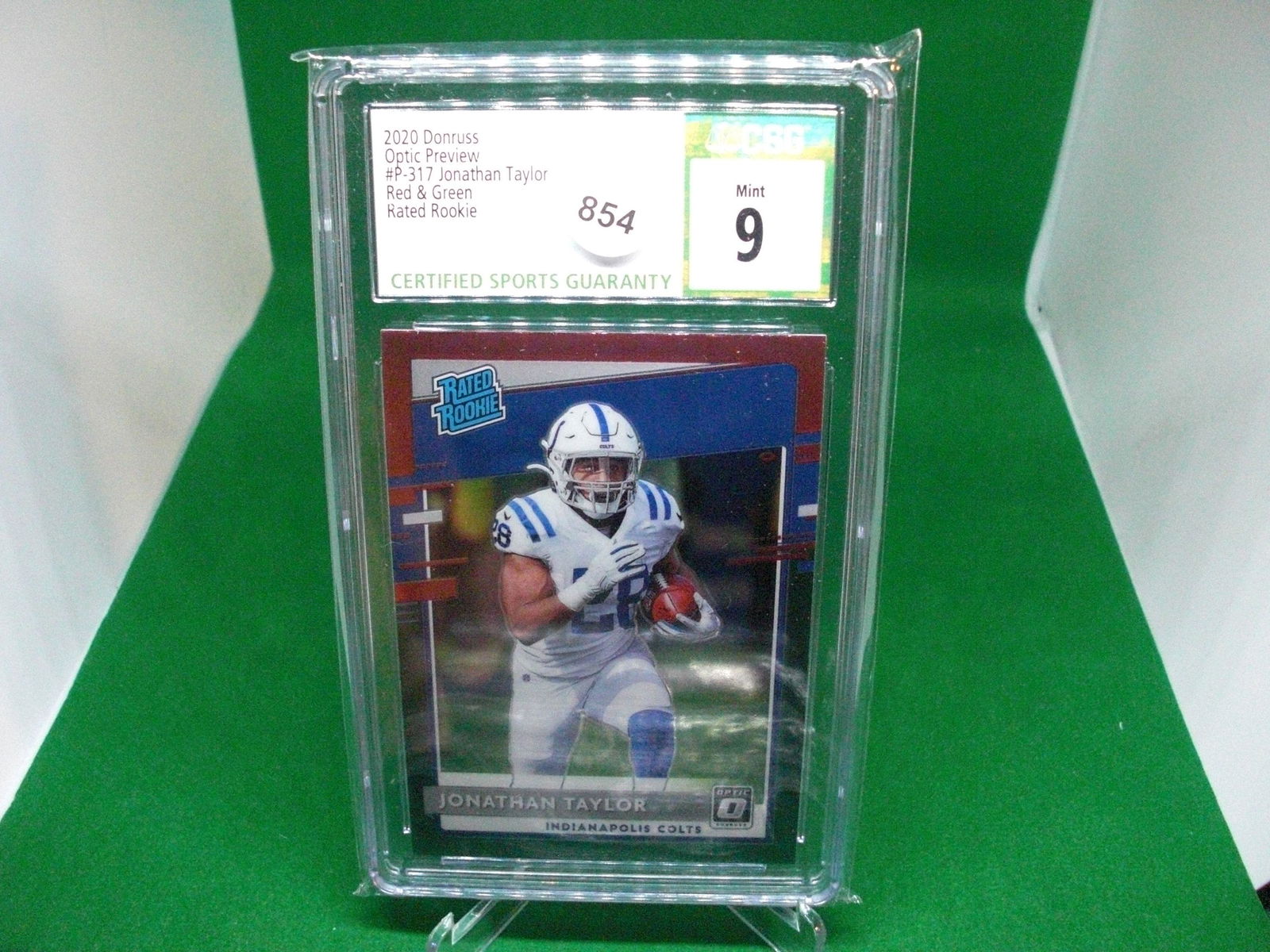 csg 9 jonathan taylor red/green rated rookie (1 of 1)