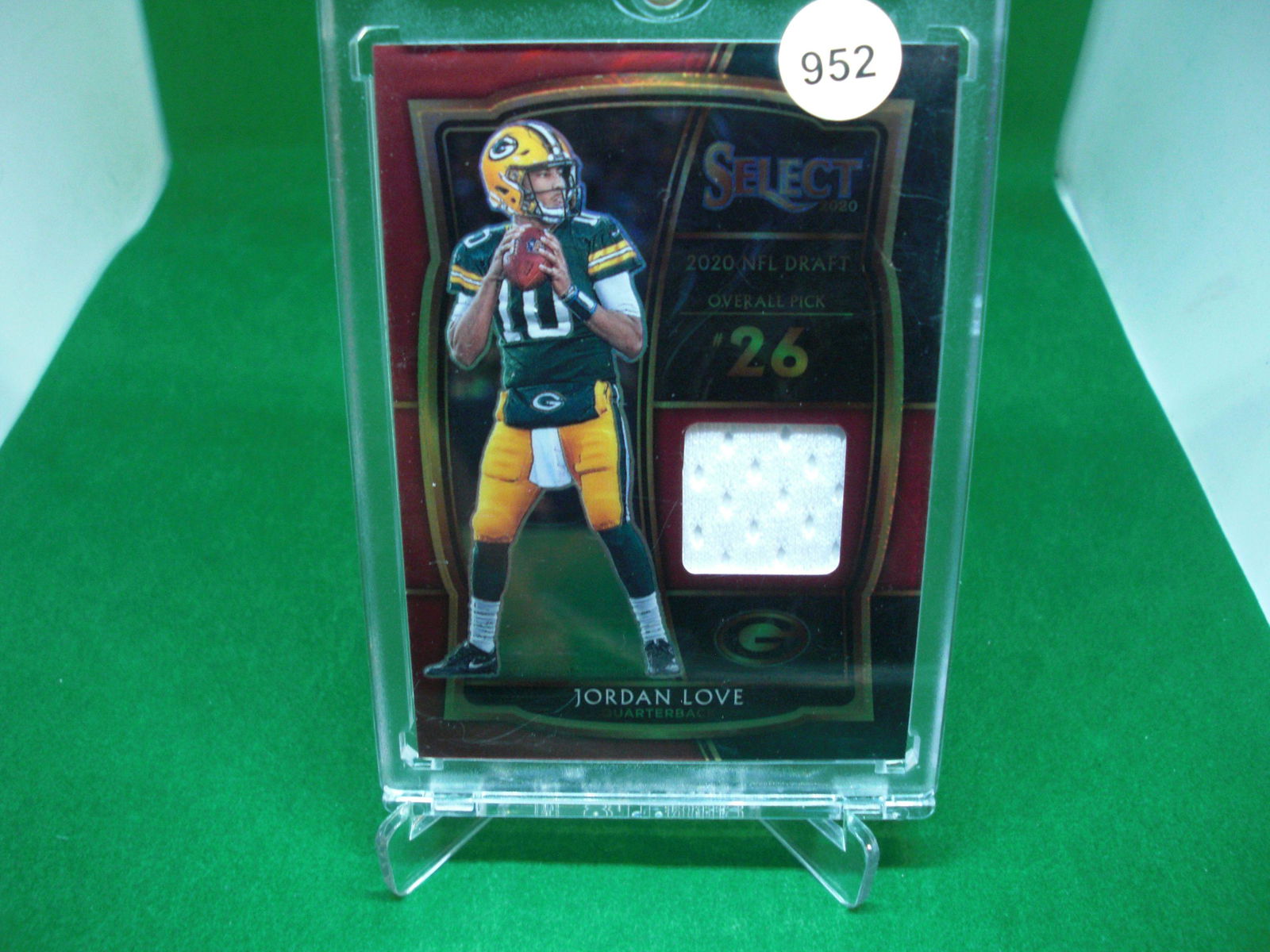 jordan love select red prizm jersey card (1 of 1)