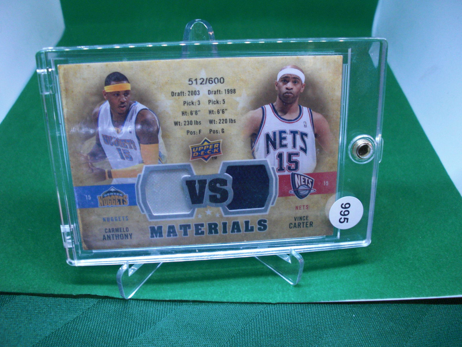 carmelo anthony/kenyon matin dual jersey card (1 of 1)