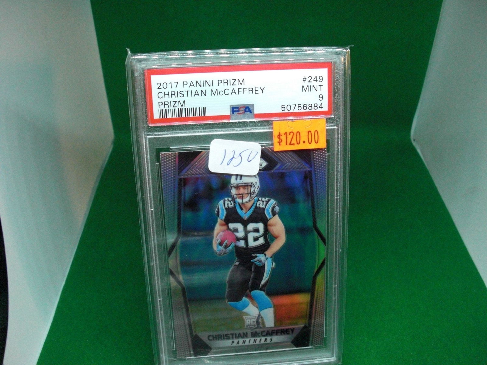 psa 9 mint christian mccaffrey silver prizm rookie (1 of 1)