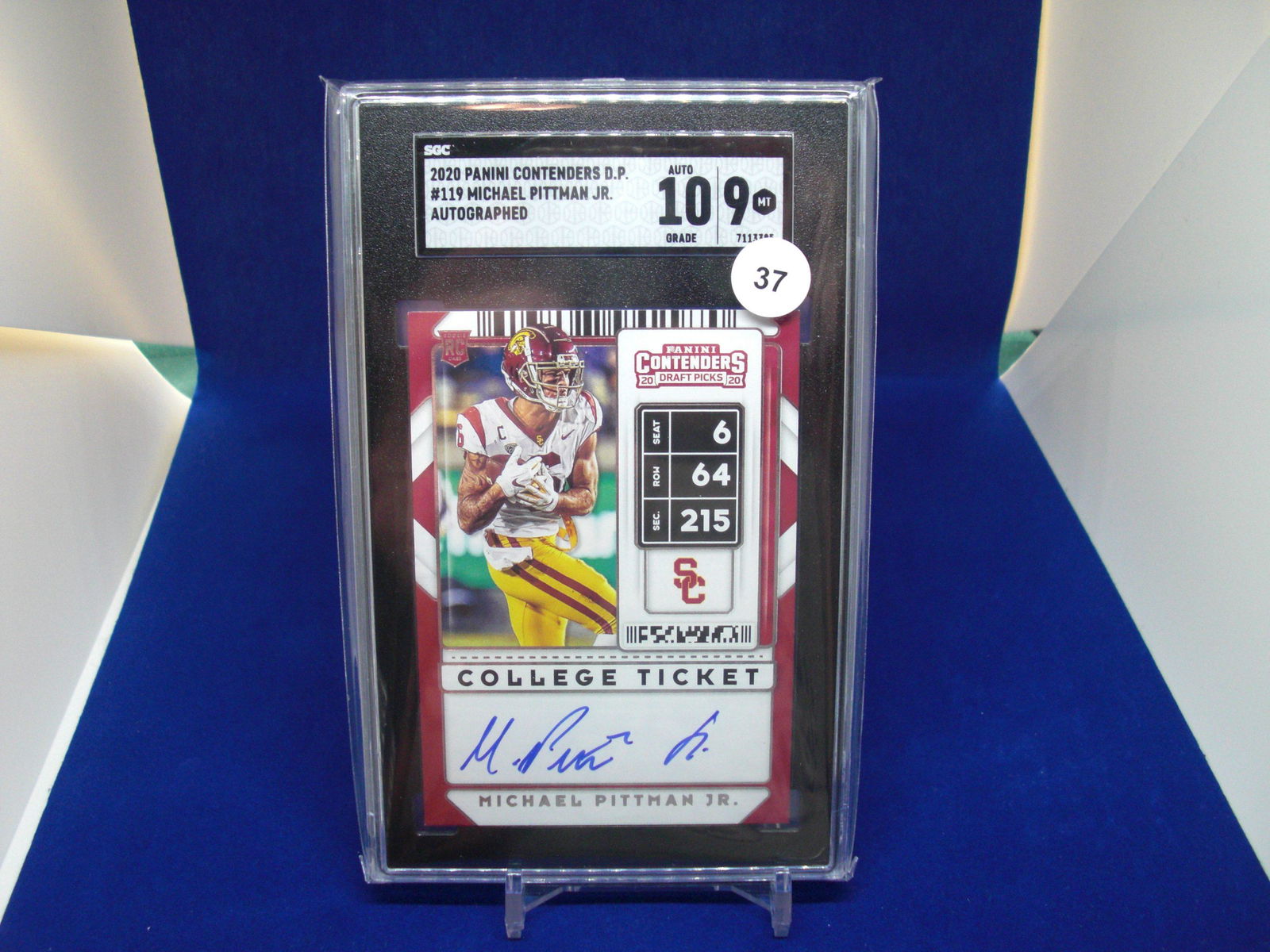 sgc 10/9 michael pittman jr rookie auto (1 of 1)