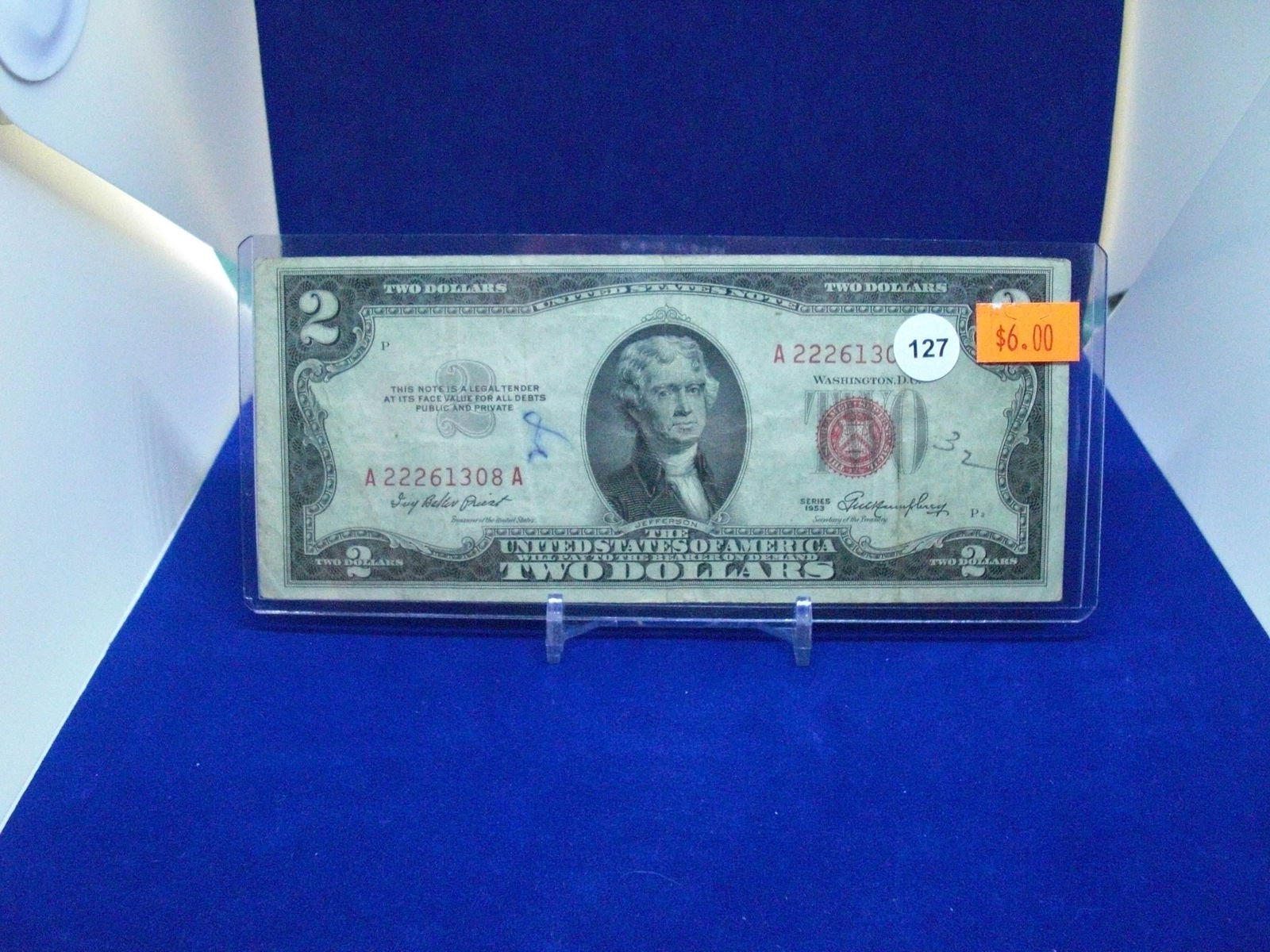 1953 series $2 dollar red seal bill (1 of 1)