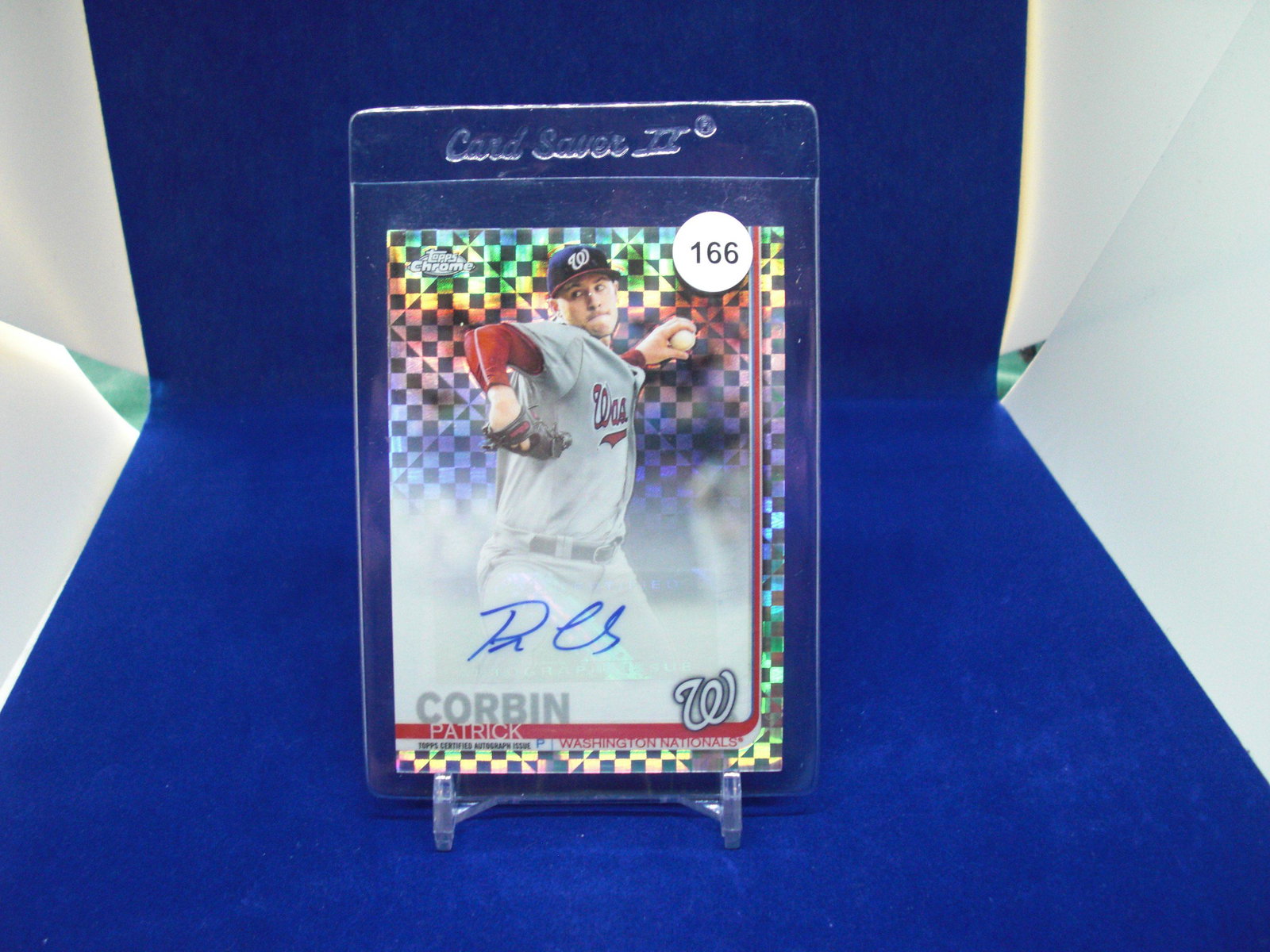 Patrick Corbin X fractor autograph: in top loader