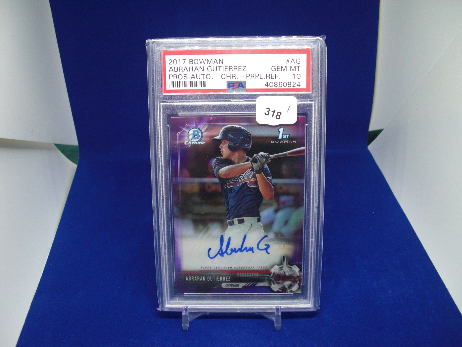 PSA 10 Abraham Gutierrez purple refractor auto 012/250 (1 of 1)