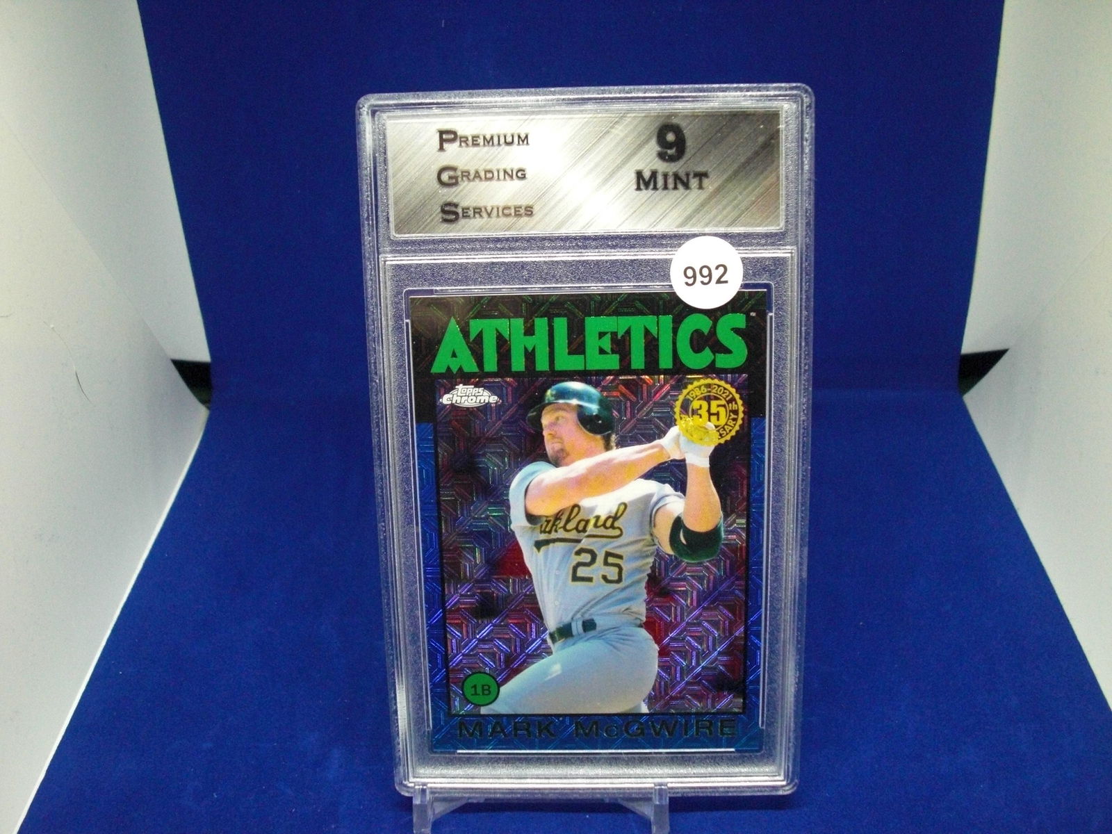 PGS 9 Mint Mark McGuire blue mojo refractor 054/150 (1 of 1)