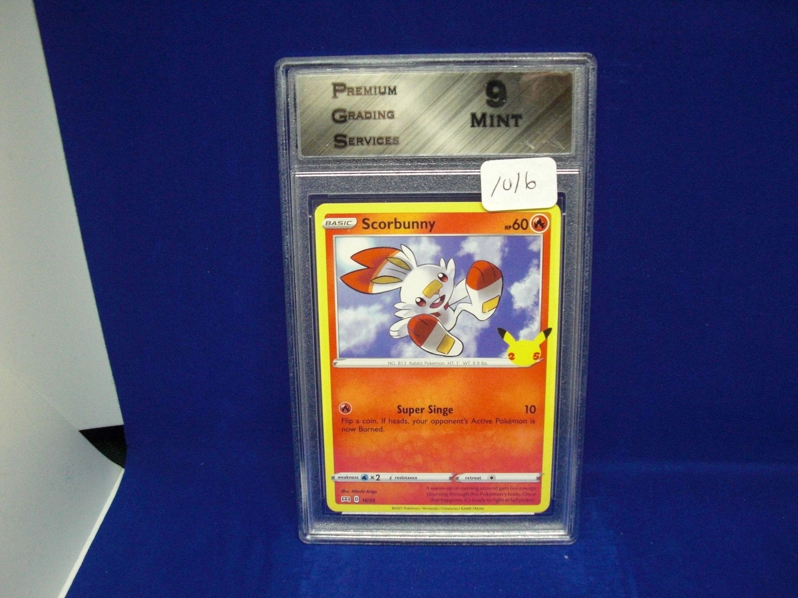PGS 9 Mint Scorbunny PokÃ©mon celebrations card (1 of 1)