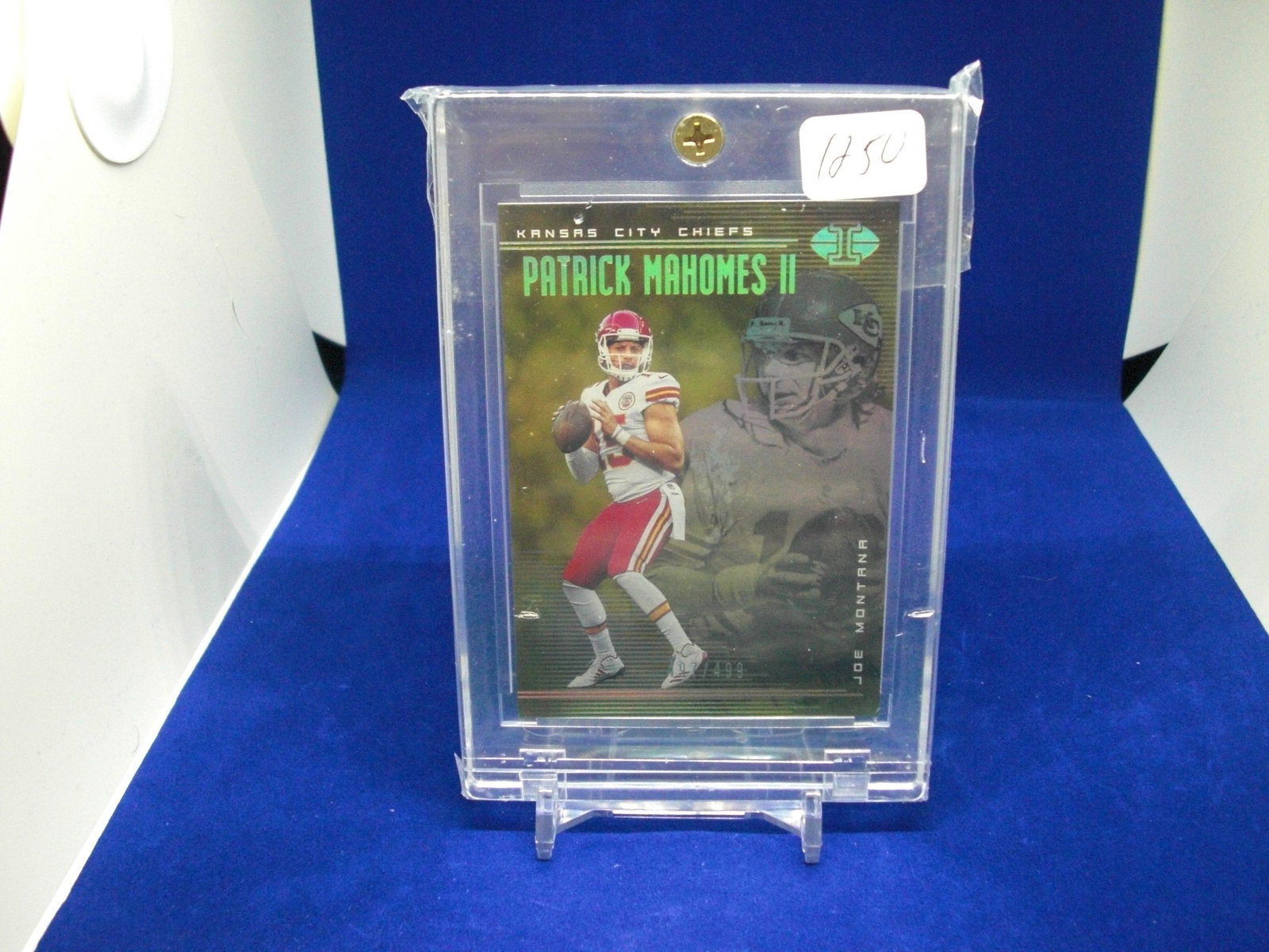Patrick Mahomes/joe montana illusions 497/499: in large screw down brick