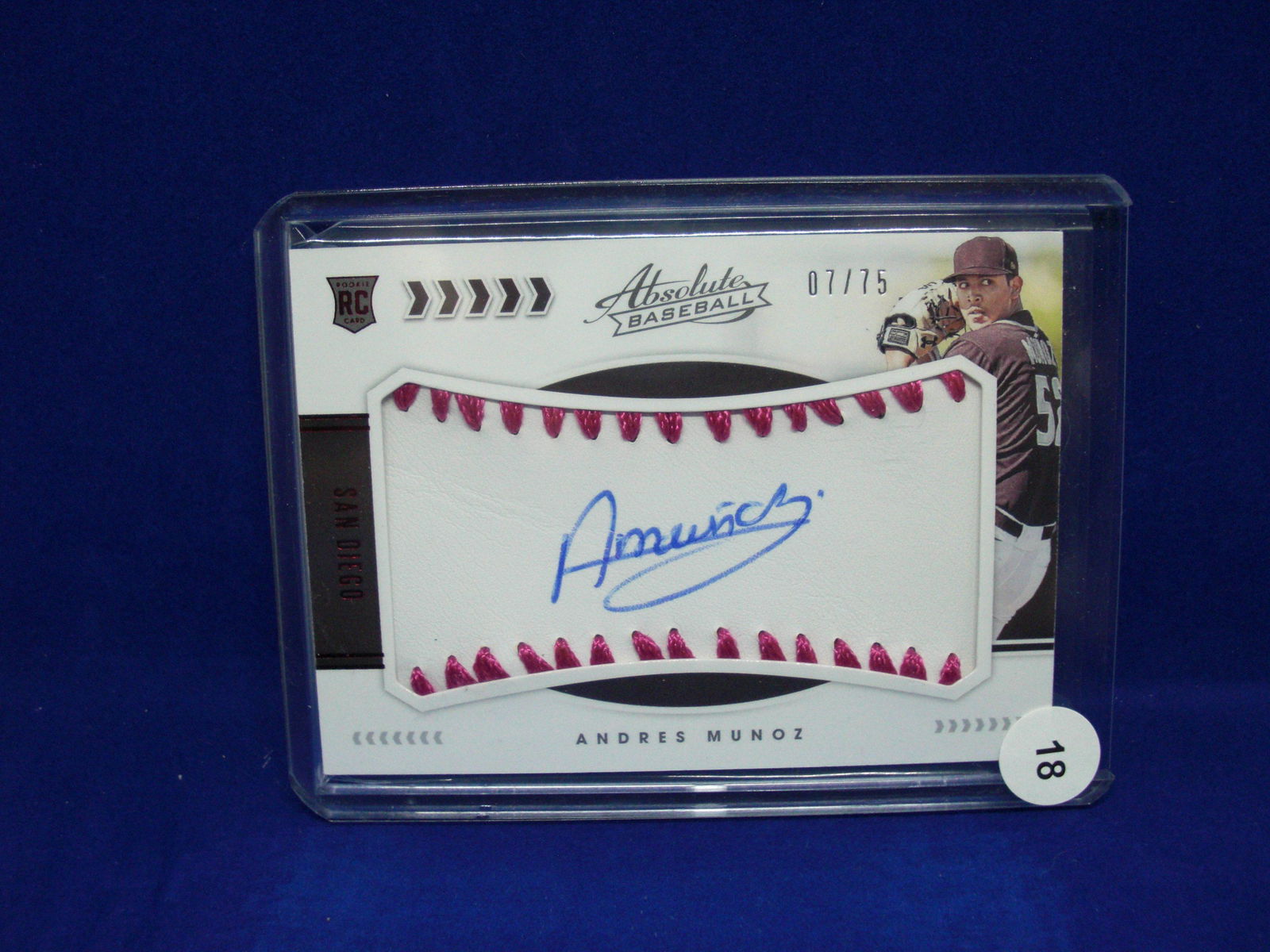 andres munoz padres rookie patch auto 07/75 (1 of 1)
