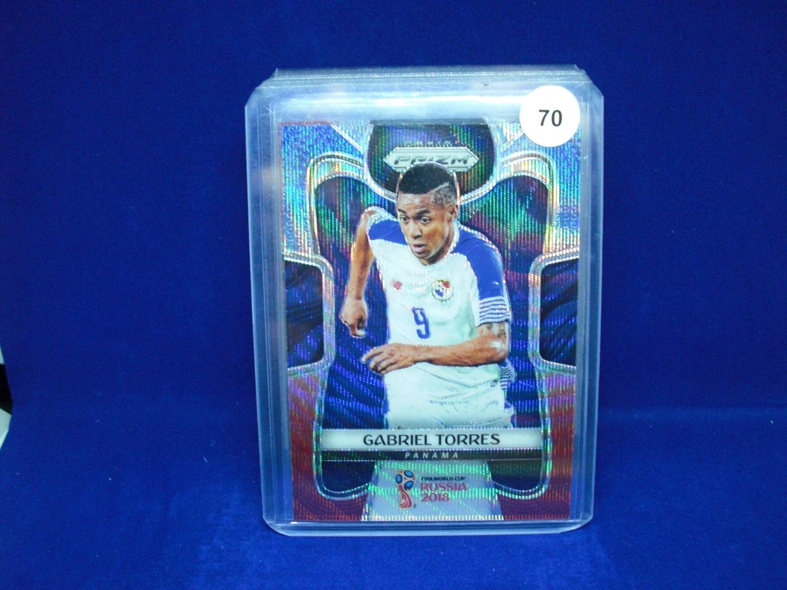 2018 panini prizm world cup soccer card: gabriel torres red white blue wave prizm
