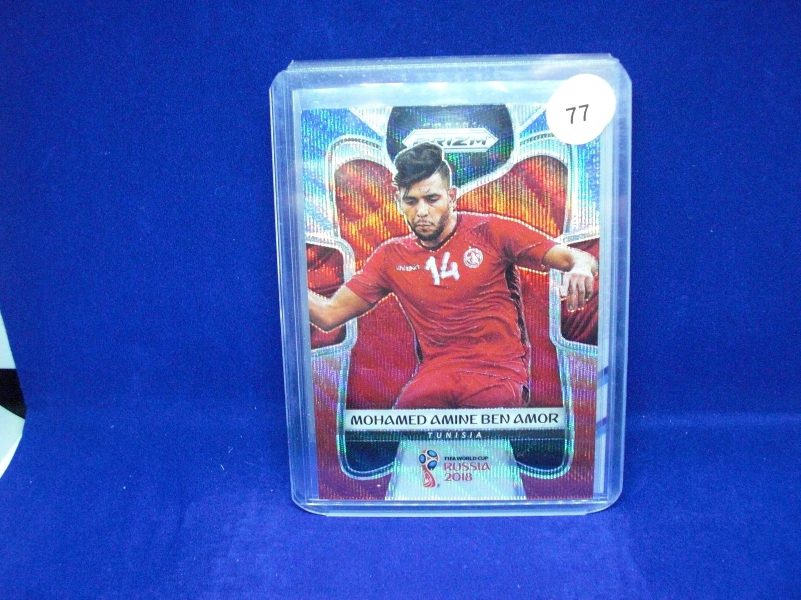 2018 panini prizm world cup soccer card: mohamed amine be amor rwb prizm