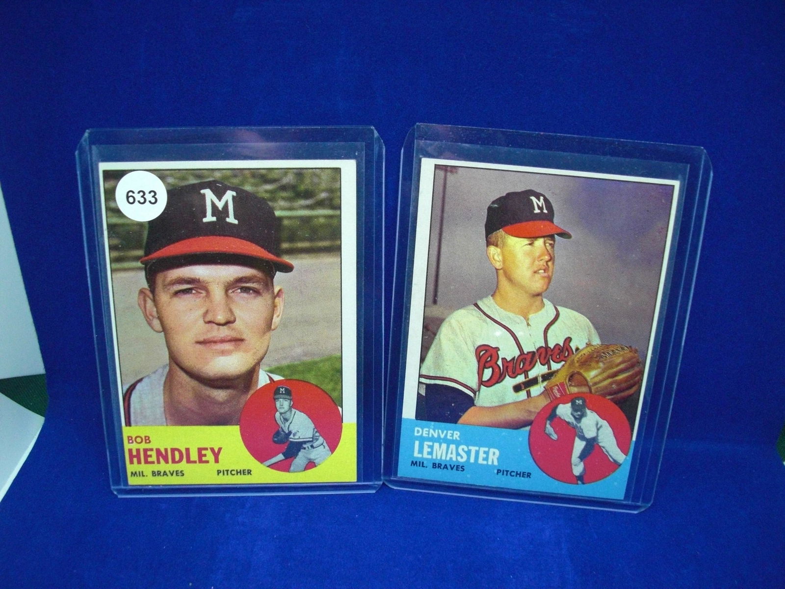 lot of 2 vintage 1963 topps baseball cards exmt (1 of 1)