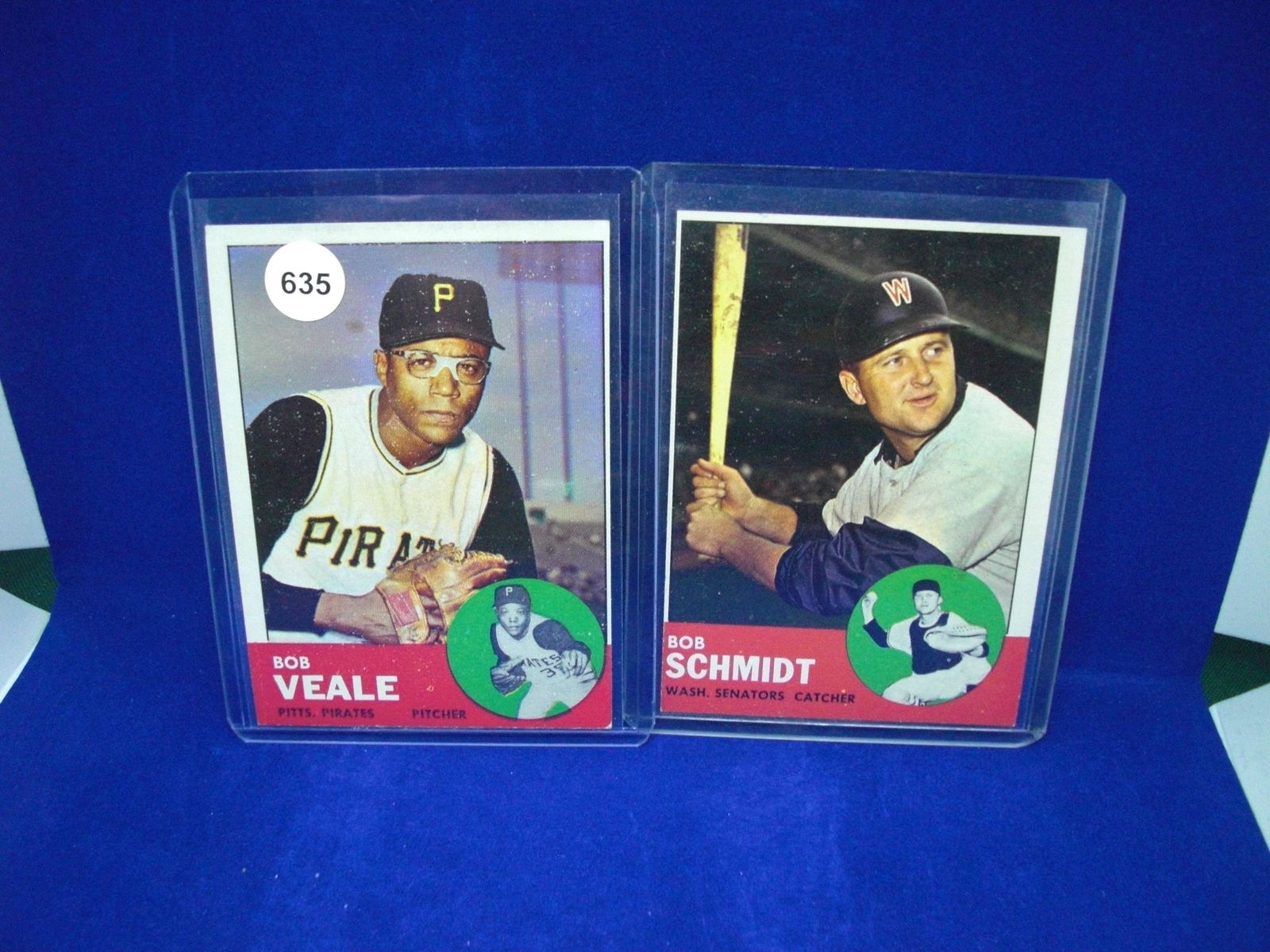 lot of 2 vintage 1963 topps baseball cards exmt (1 of 1)