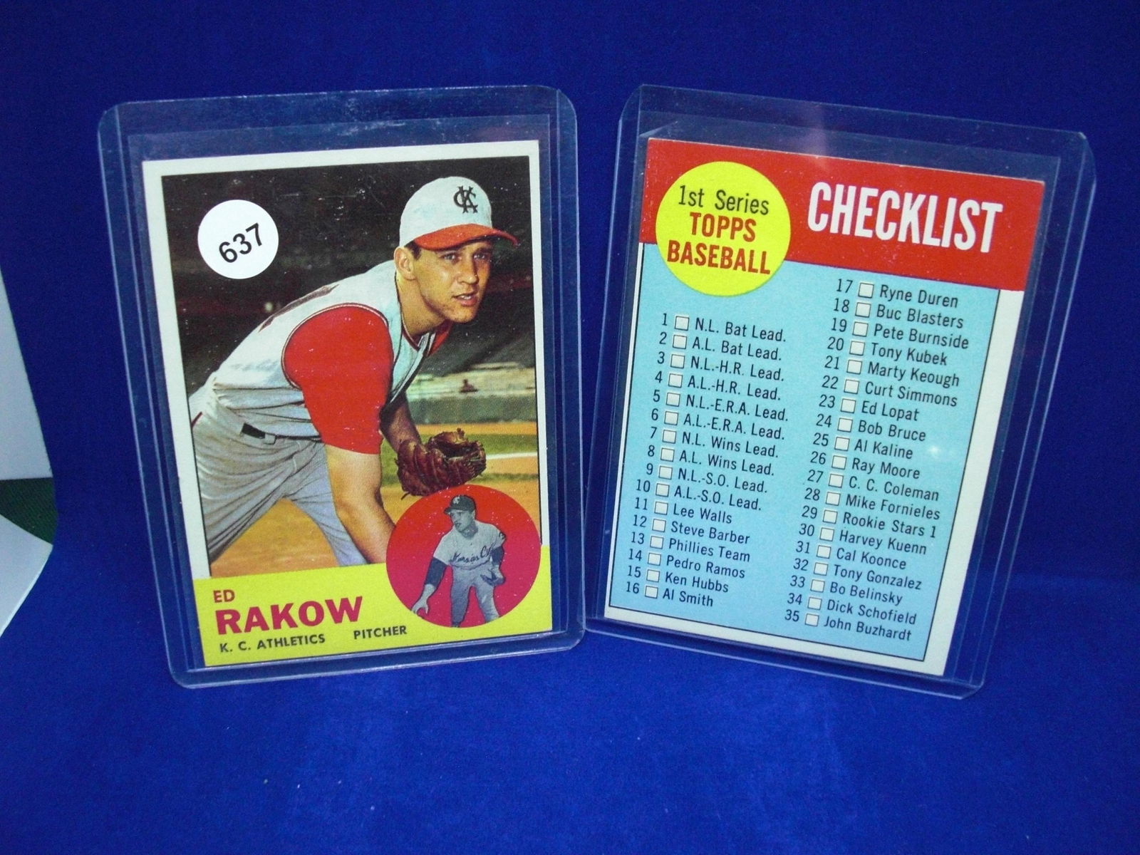 lot of 2 vintage 1963 topps baseball cards exmt (1 of 1)
