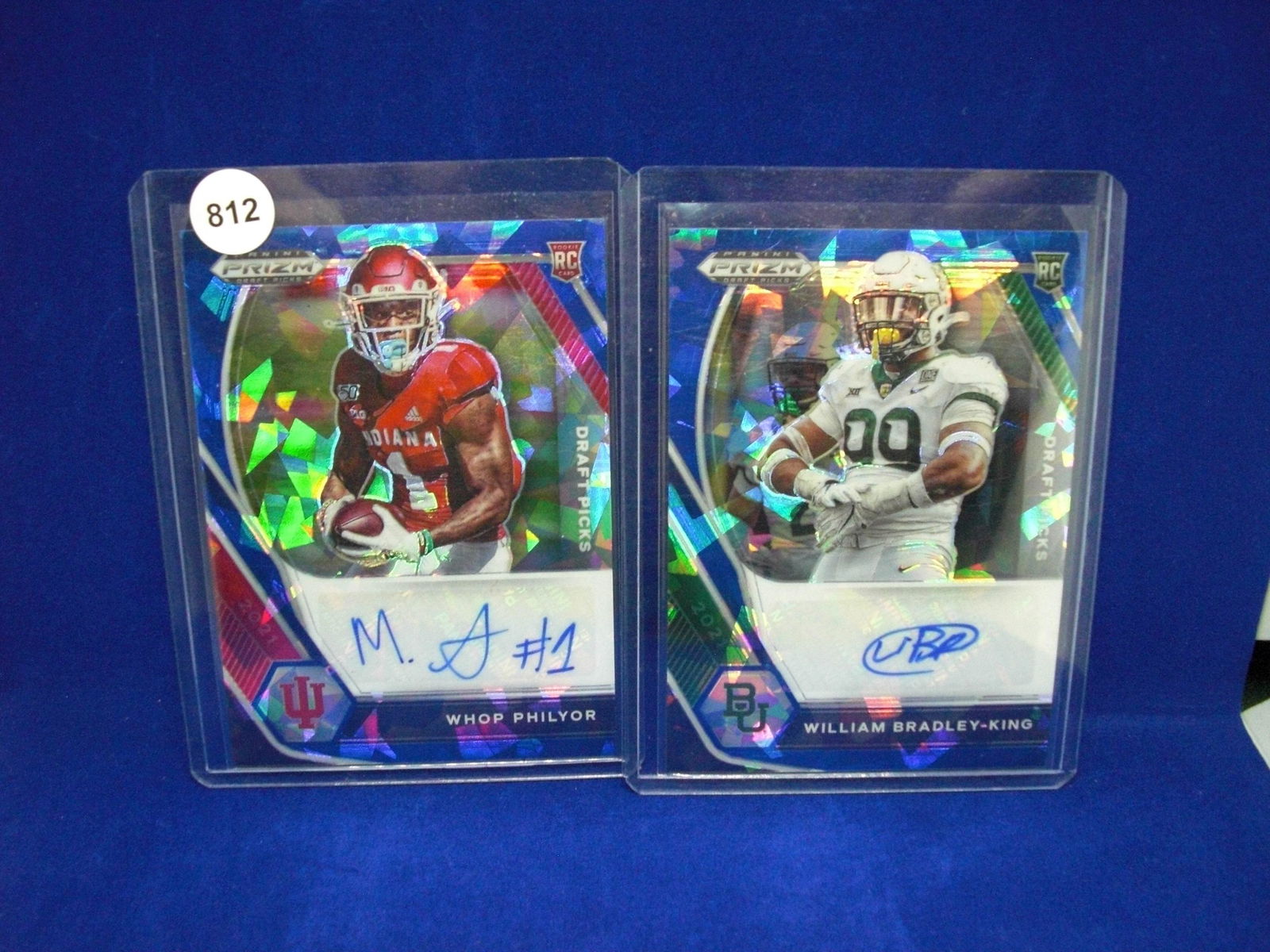 lot of 2 blue prizm cracked ice rookie autos (1 of 1)