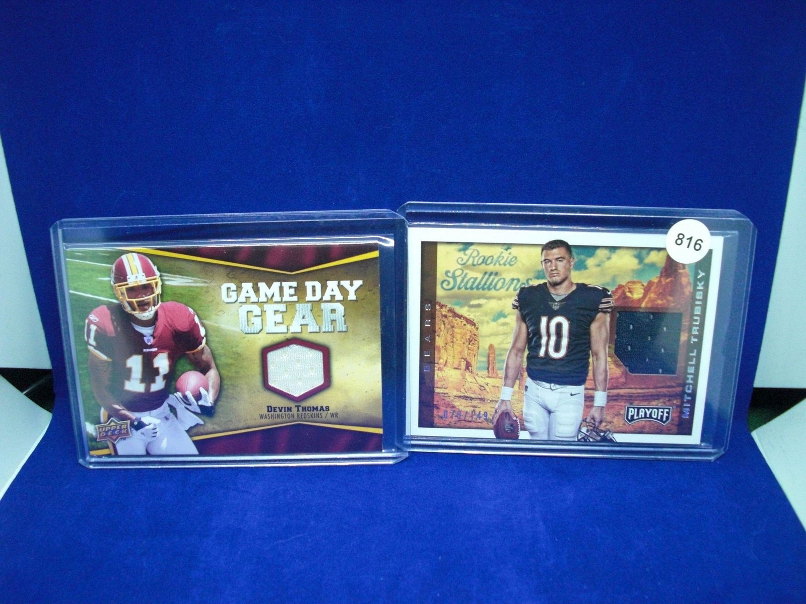 lot of 2 jersey cards with trubisky rookie stallions (1 of 1)