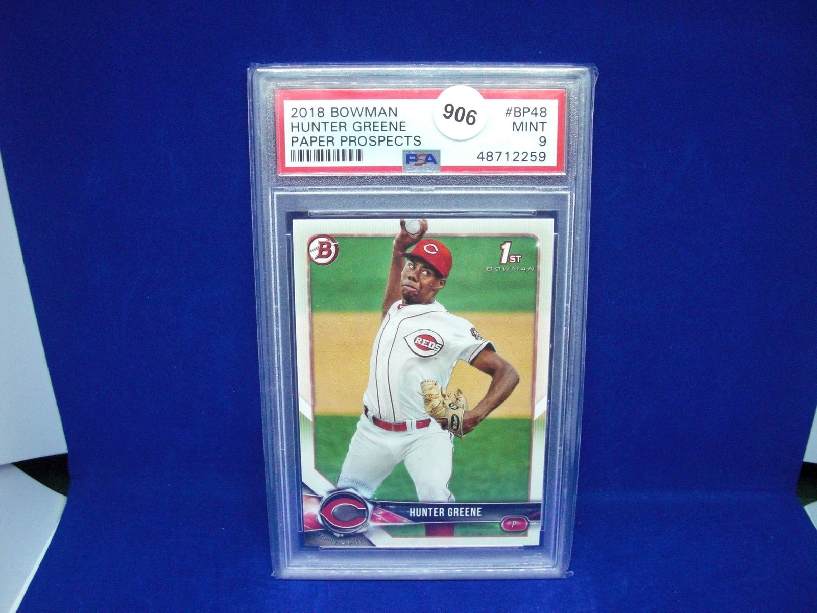 PSA 9 mint hunter greene 1st bowman (1 of 1)