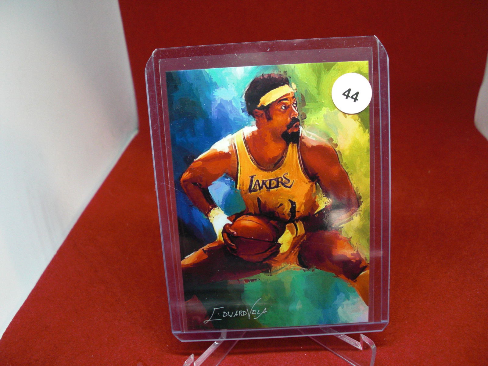 WILT CHAMBERLAIN UNLIMITED EDITION SKETCH CARD: open edition sketch card by artist EDWARD VELA