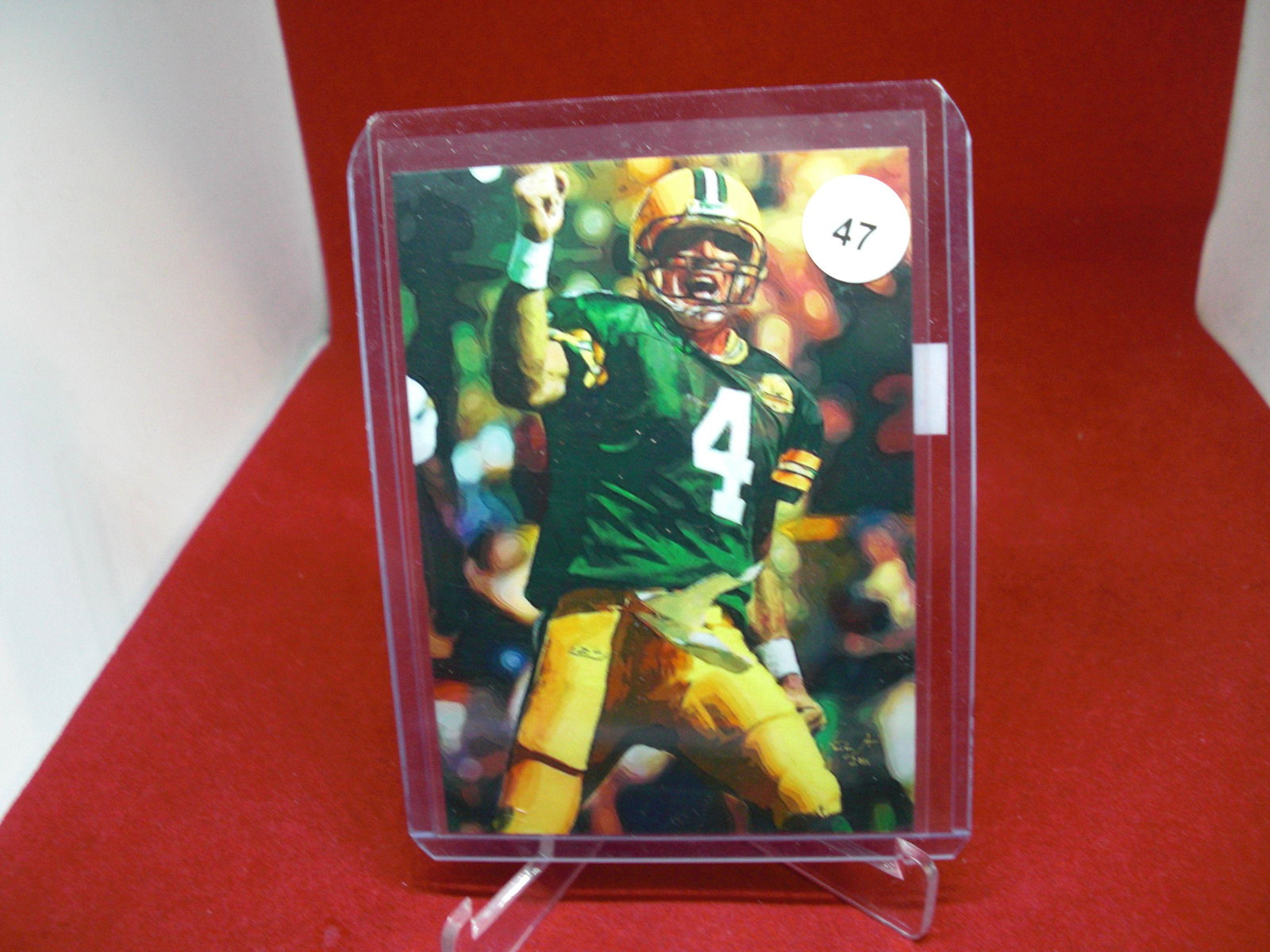 BRETT FAVRE UNLIMITED EDITION SKETCH CARD: open edition sketch card by artist EDWARD VELA