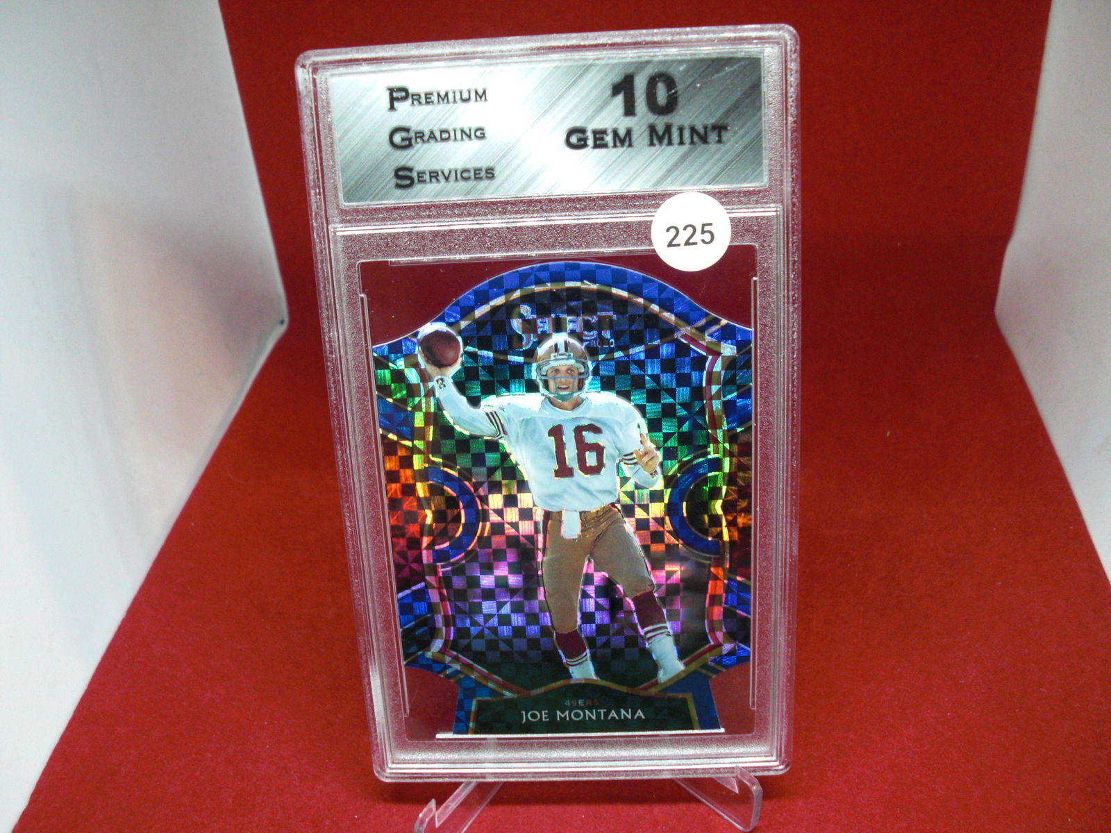 PGS Gem 10 Joe Montana blue checker diecut (1 of 1)