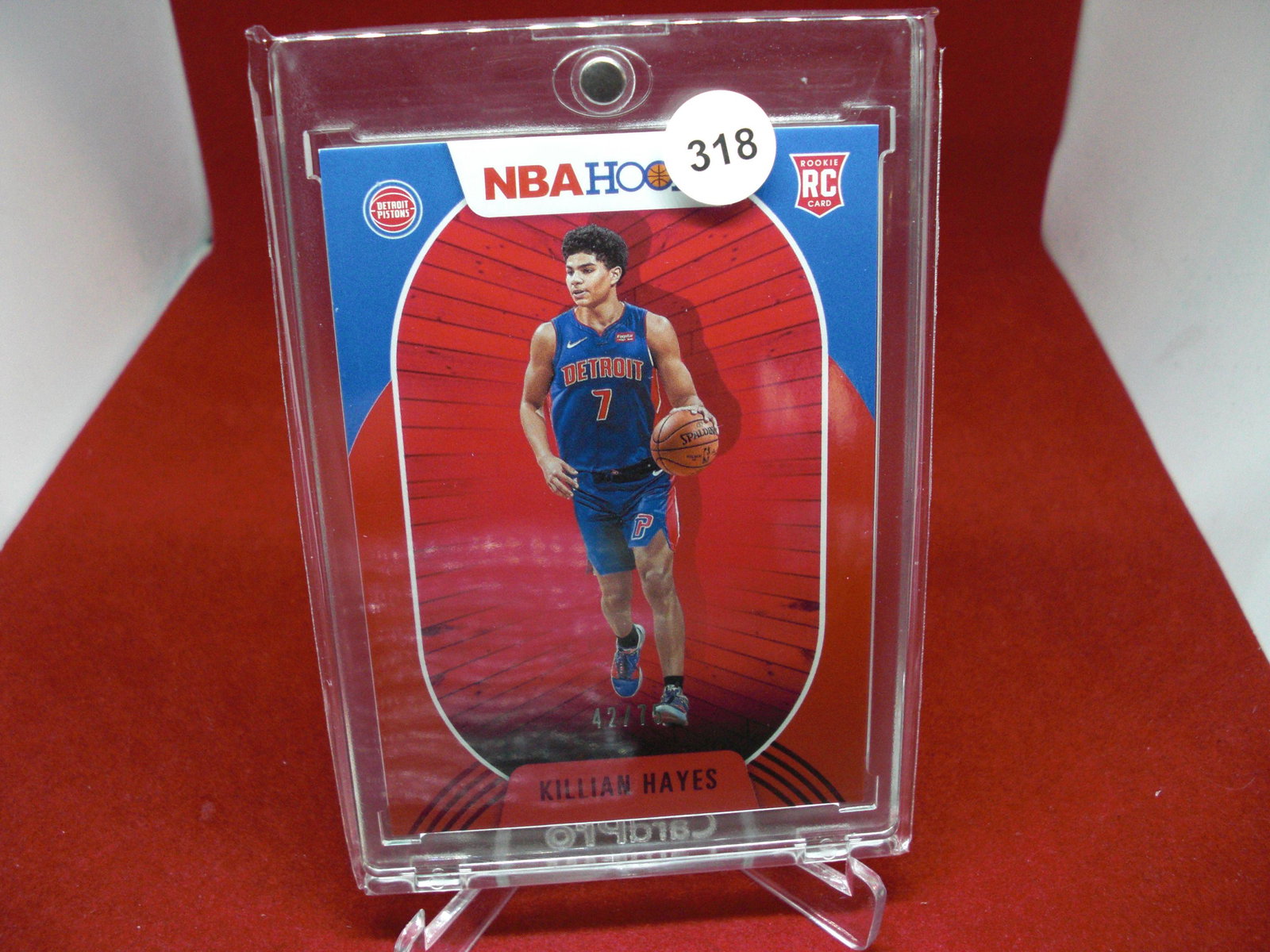 Killian Hayes numbered rookie card 42/75: in one touch holder