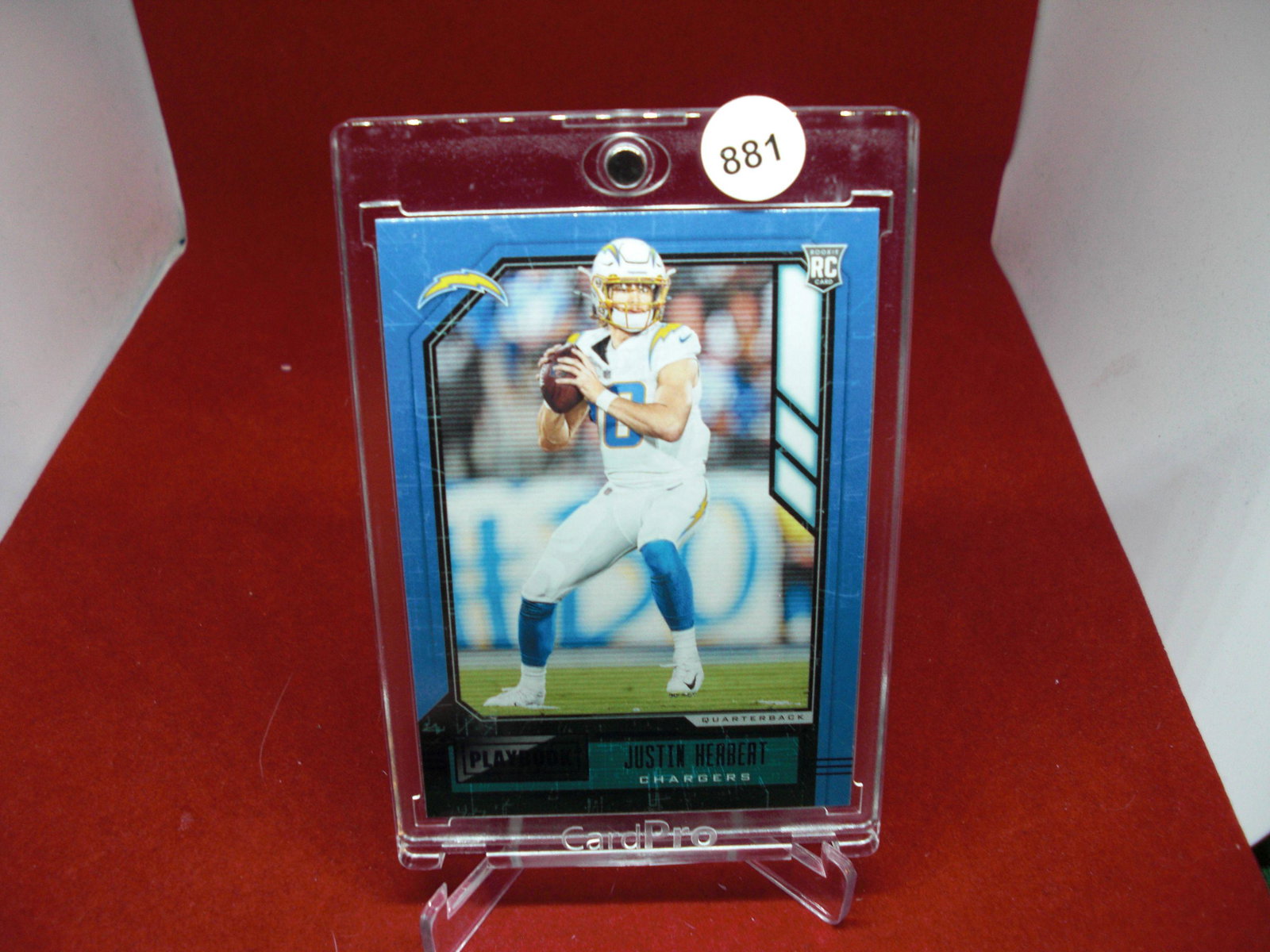 Justin Herbert purple foil rookie card: Justin Herbert purple foil rookie card