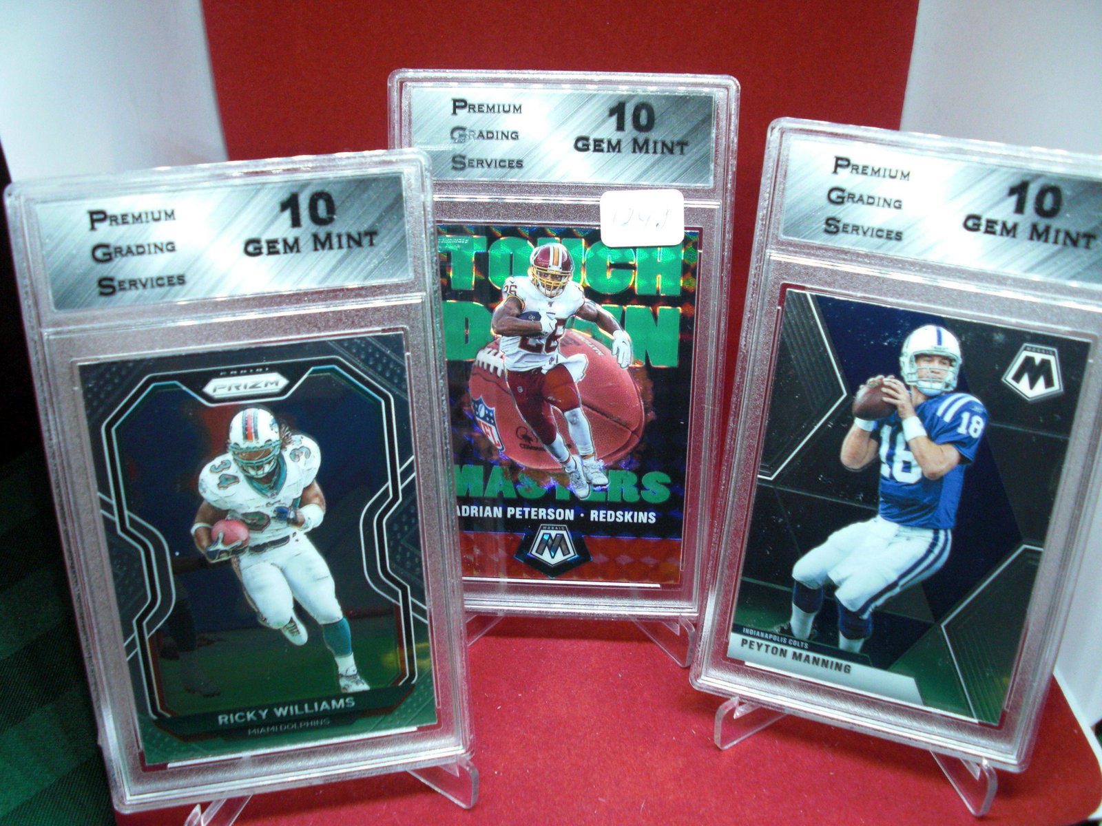 PGS 10's ricky williams, aidrian peterson, peyton: platinum label grading service
