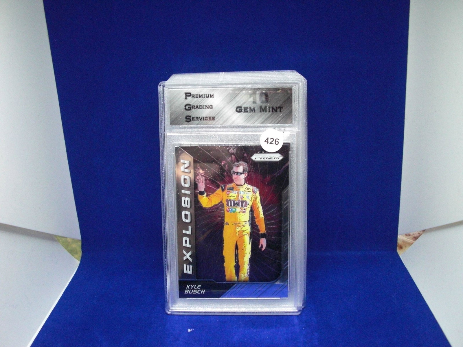 PGS 10 kyle busch explosion: platinum label graded sports card