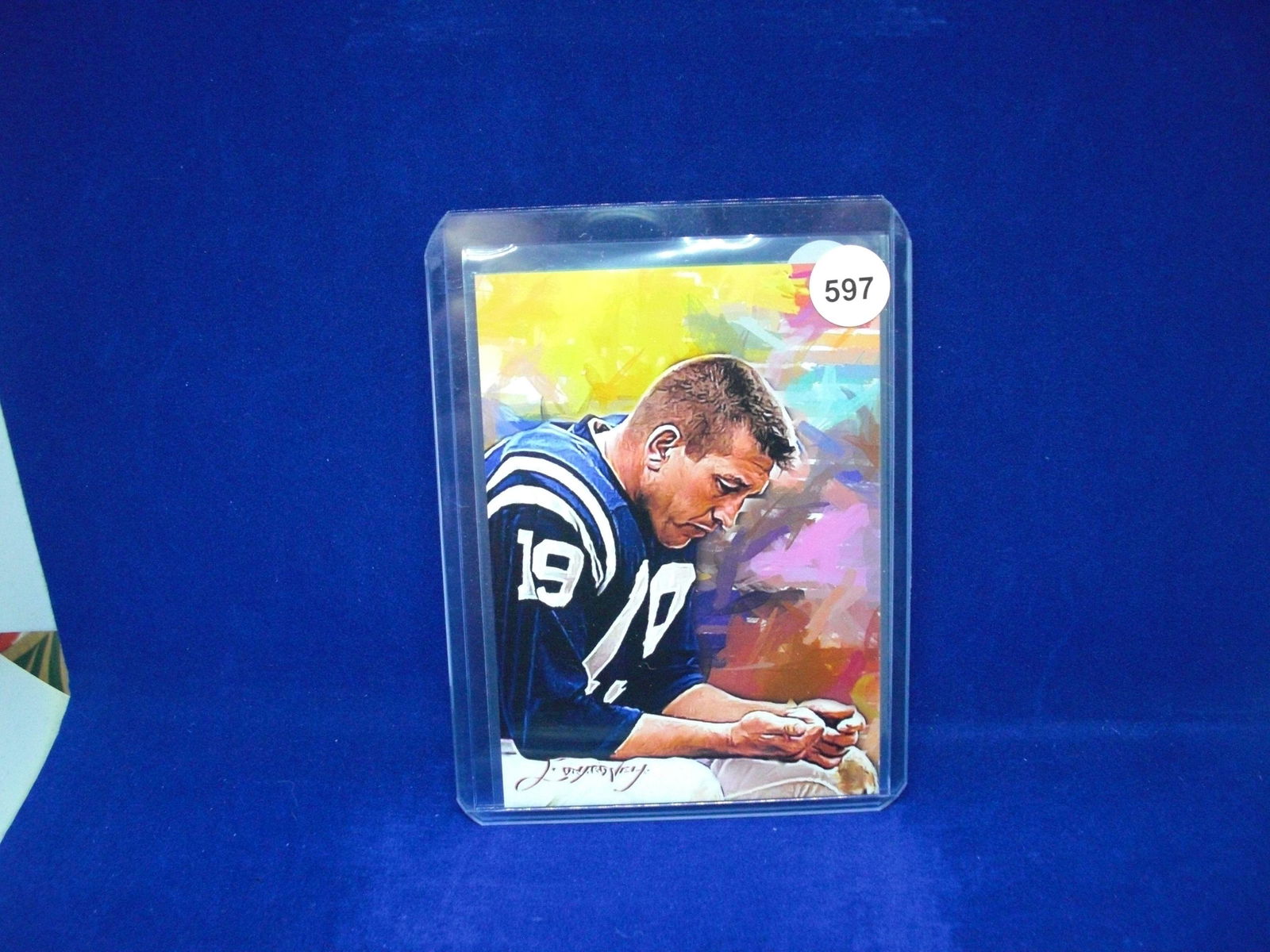 johnny unitas numbered sketch card 47/50 (1 of 1)