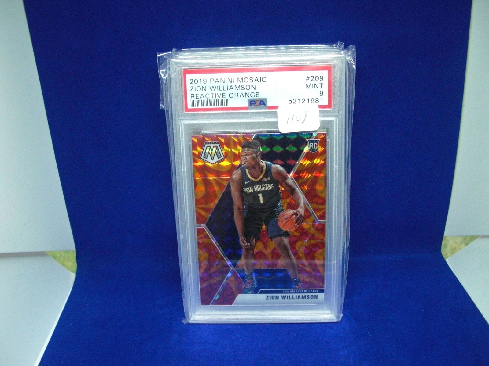 psa 9 zion williamson orange reactive rookie (1 of 1)