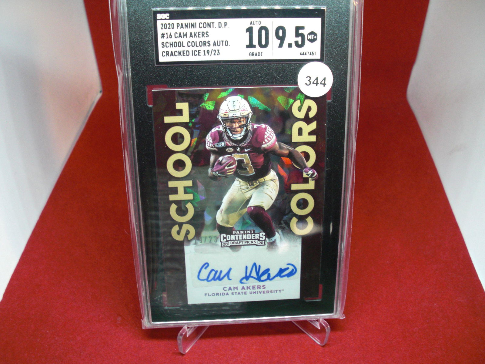 sgc graded 2020 cam akers auto 19/25 mint 9.5 (1 of 1)