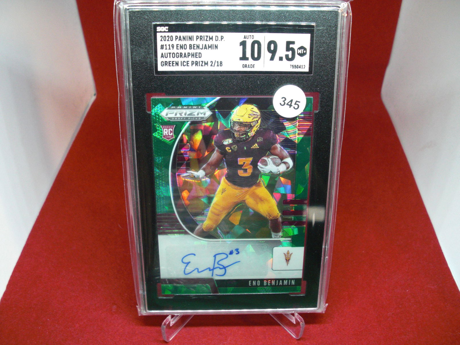 sgc graded 2020 eno benjamin auto green ice 1/10 mint (1 of 1)