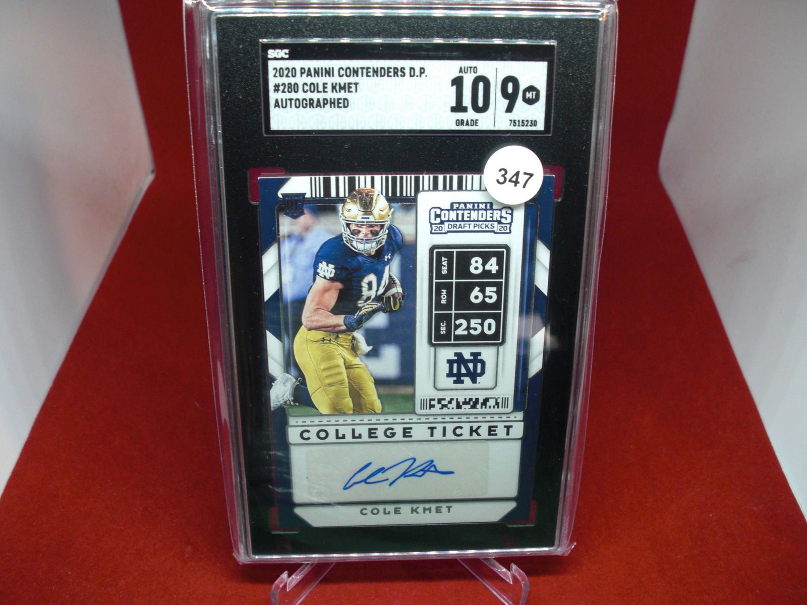 sgc graded 2020 auto cole kmet mint 9 (1 of 1)
