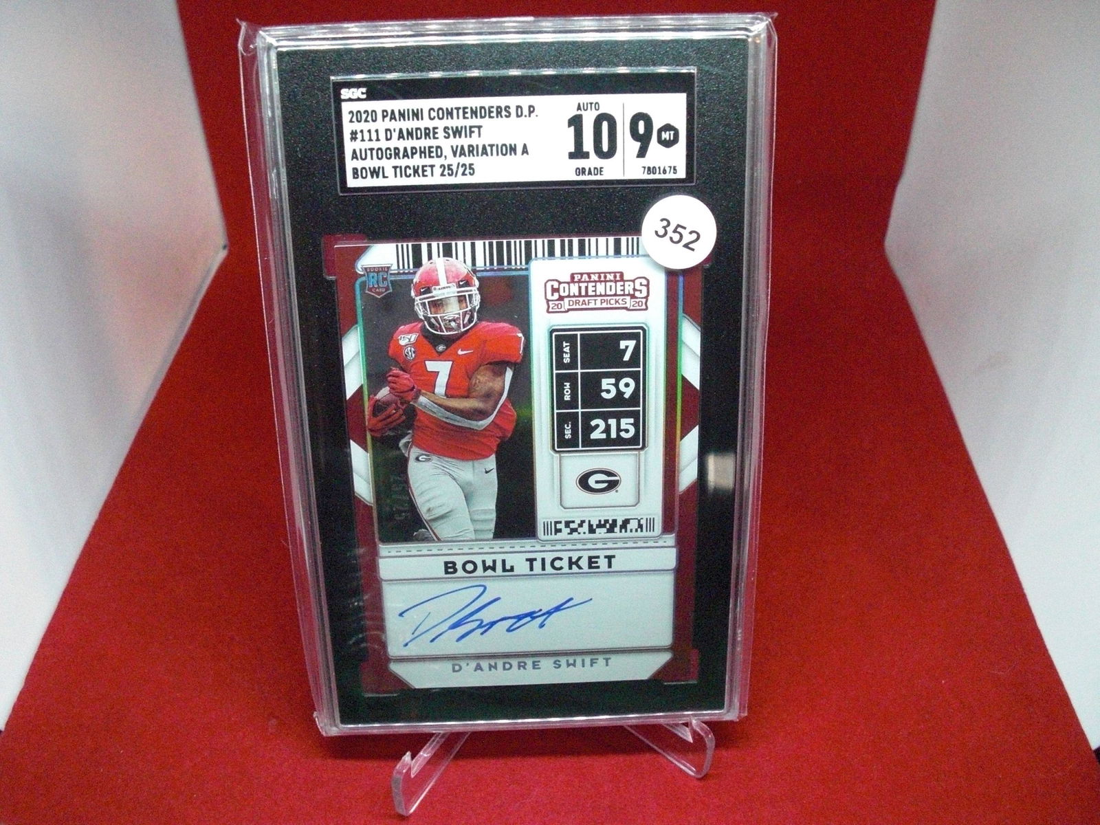 sgc graded d'andre swift auto variation a 25/25 mint 10 (1 of 1)