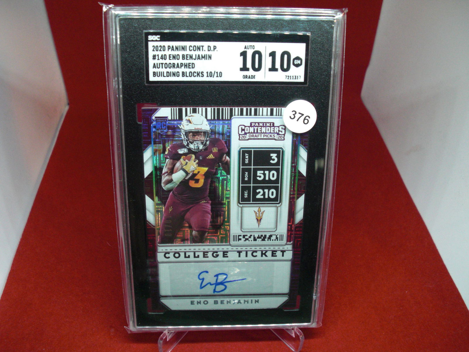 sgc graded 2020 eno benjamin auto 10/10 mint 10 (1 of 1)