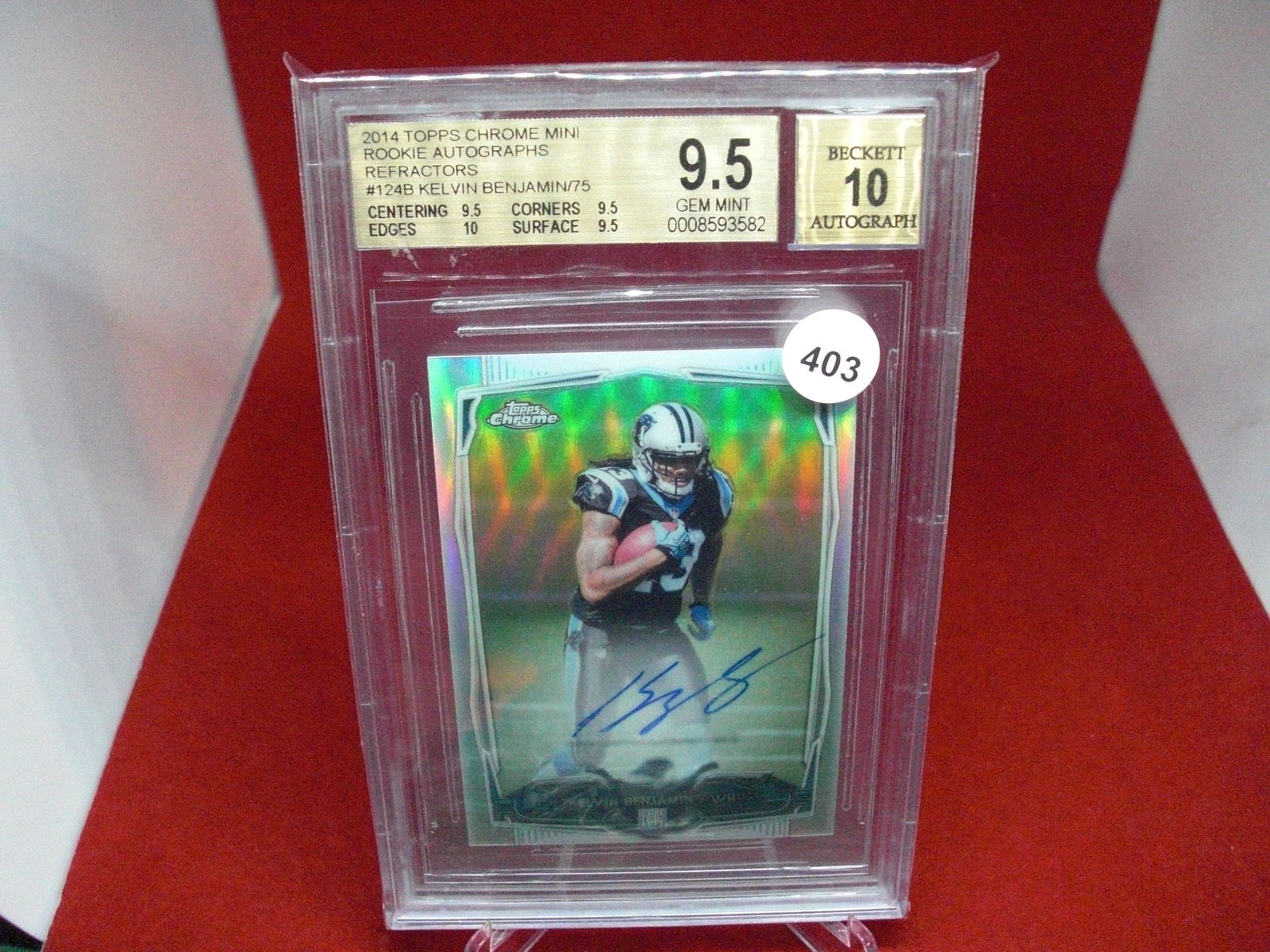 beckett graded refractor auto kelvin benjamin 45/75 (1 of 1)