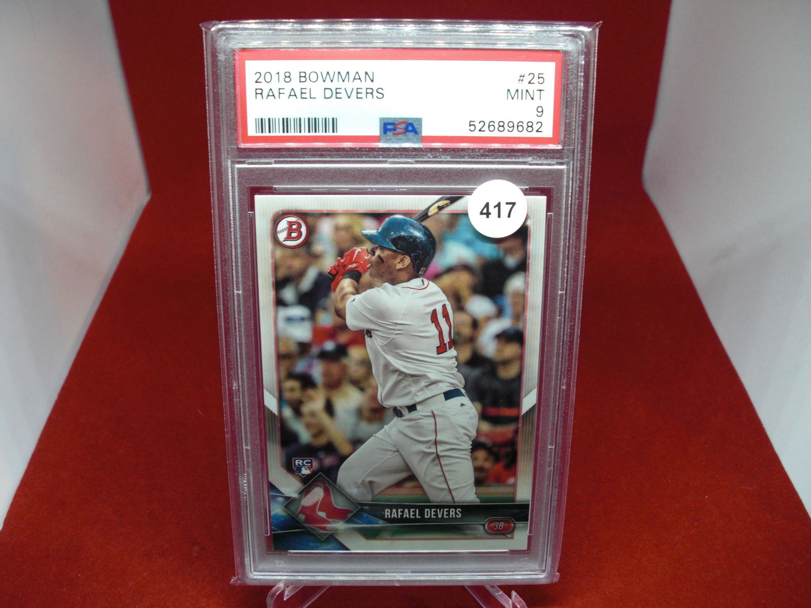 psa graded rafael devers mint 9 rookie (1 of 1)