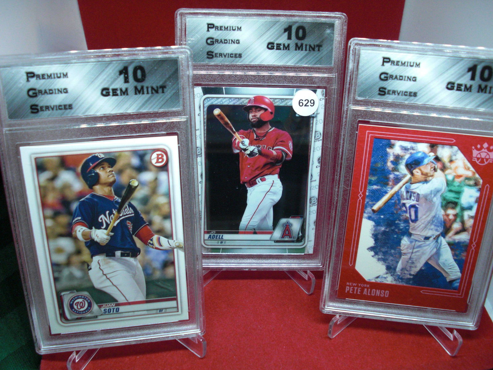 lot of 3 graded pgs baseball cards mint 10's (1 of 1)