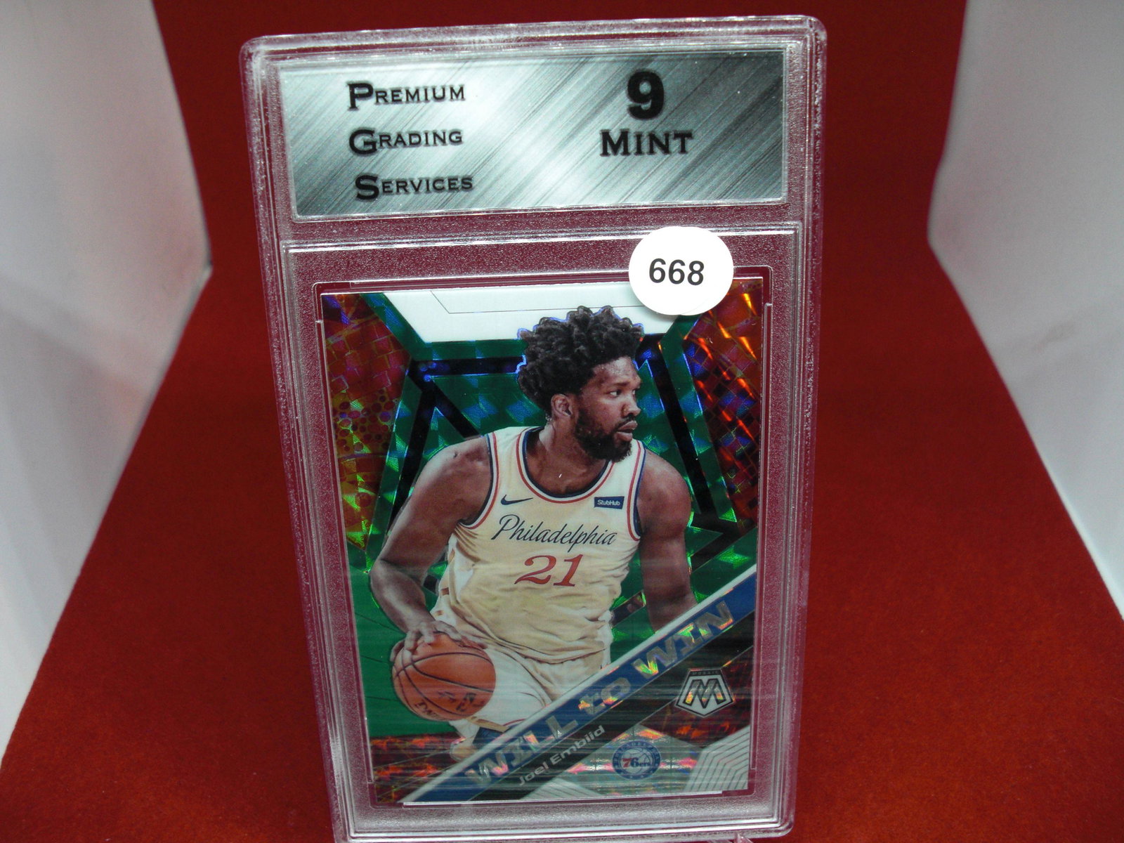 pgs graded joel embiid mint 9: nice graded card