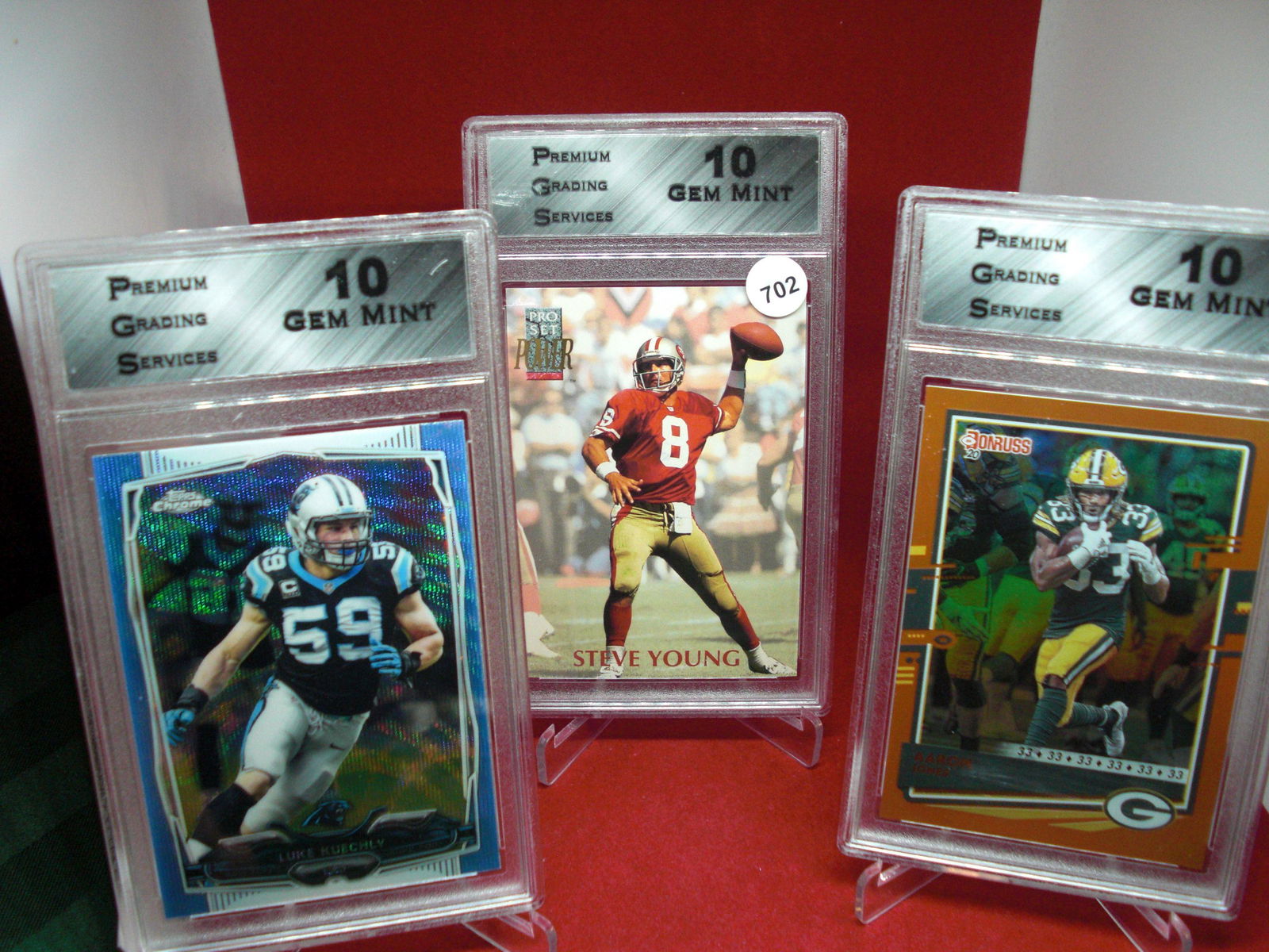 lot of 3 pgs graded mint 10 football cards (1 of 1)