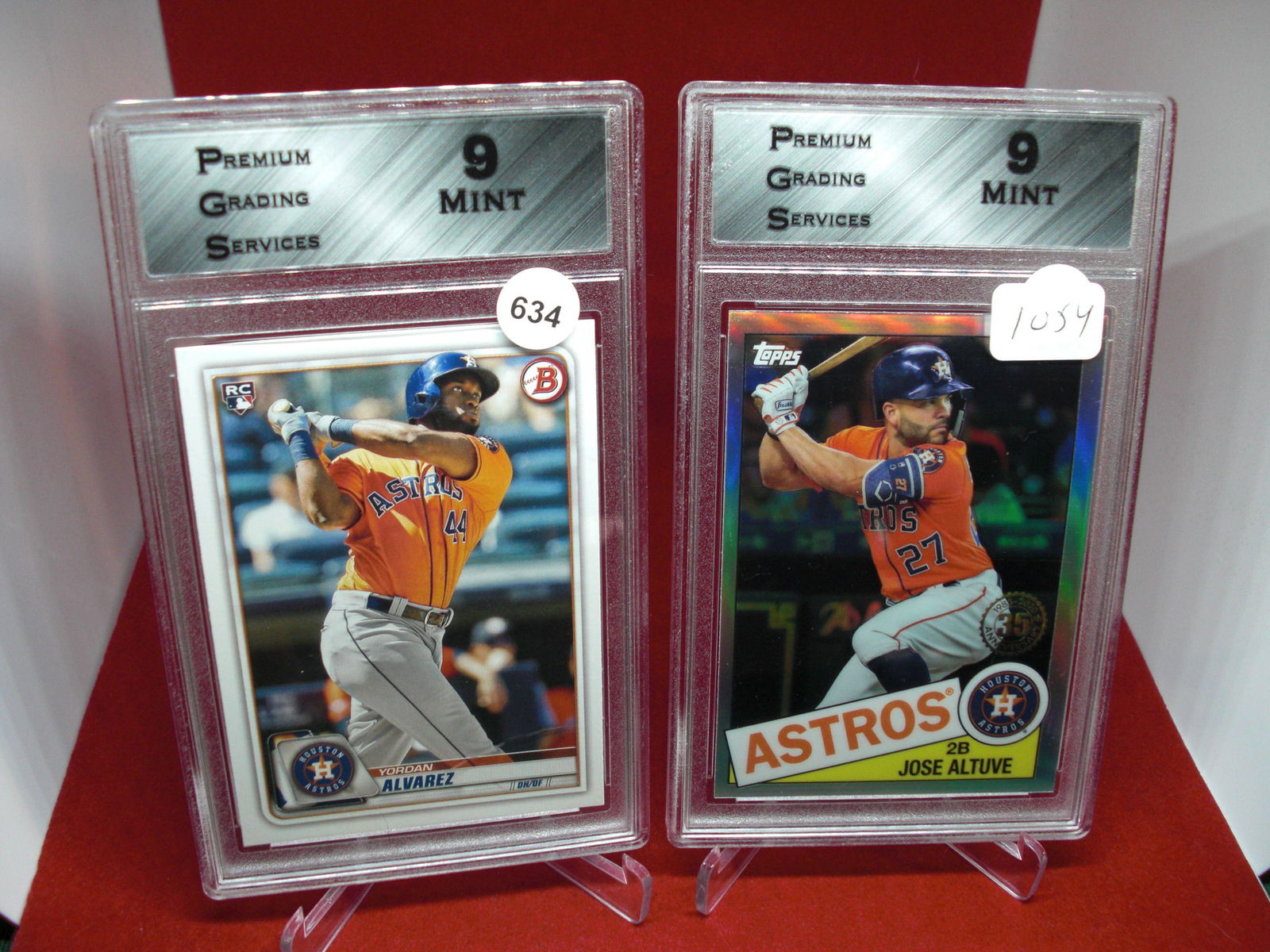 pgs graded 2 graded baseball cards mint 9's (1 of 1)